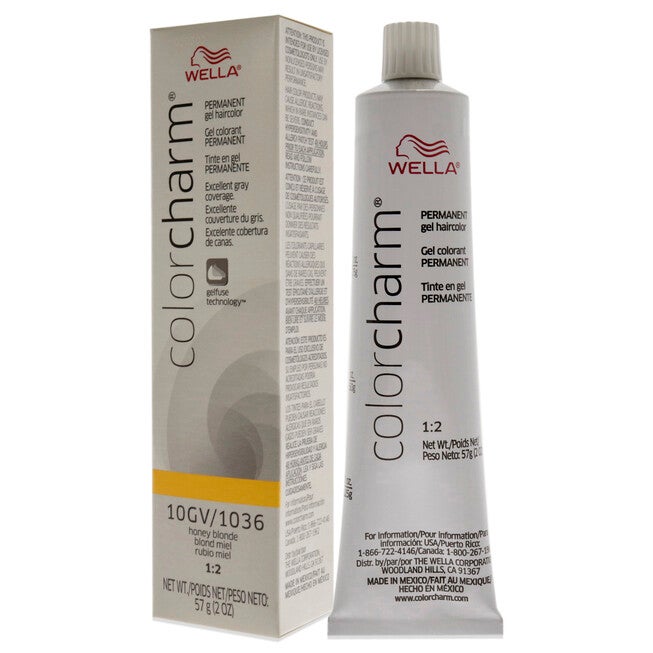 Color Charm Permanent Hair Color Gel - 1036 10GV Honey Blonde by Wella for Unisex - 2 oz Hair Color, NA, alternate image number null