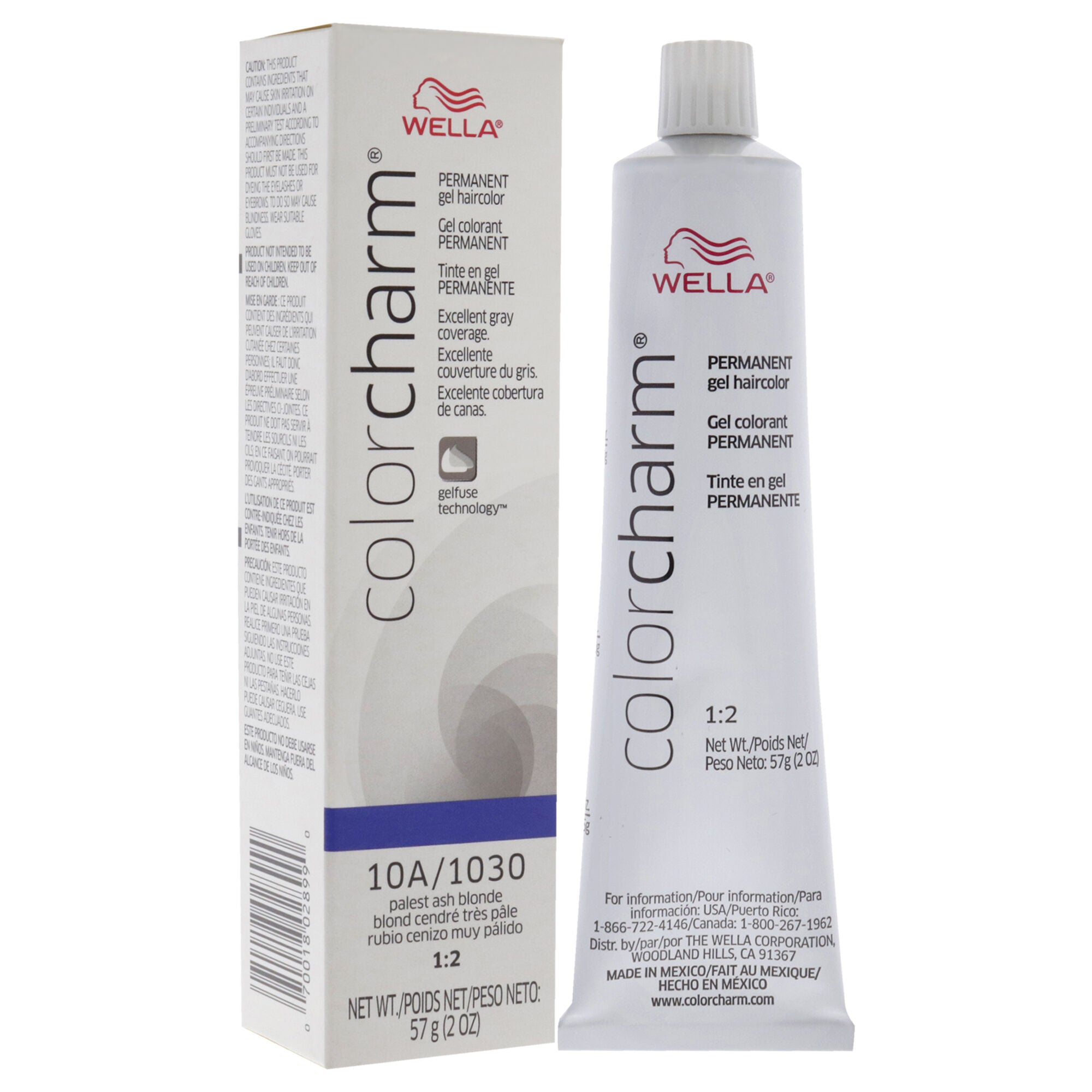 Color Charm Permanent Hair Color Gel - 10A 1030 Palest Ash Blonde by Wella for Unisex - 2 oz Hair Color, See Description, alternate image number 2