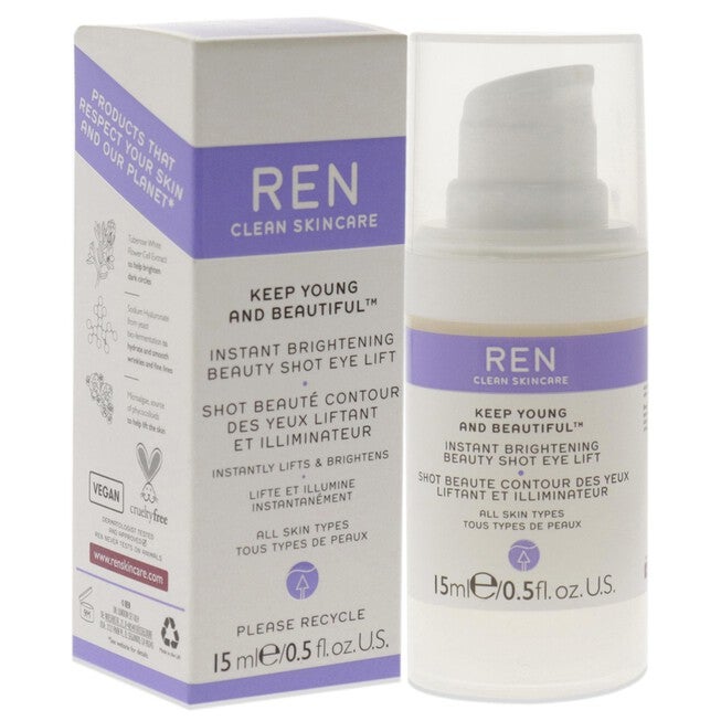 Keep Young and Beautiful Instant Brightening Beauty Shot Eye Lift by REN for Women - 0.5 oz Serum, , alternate image number null
