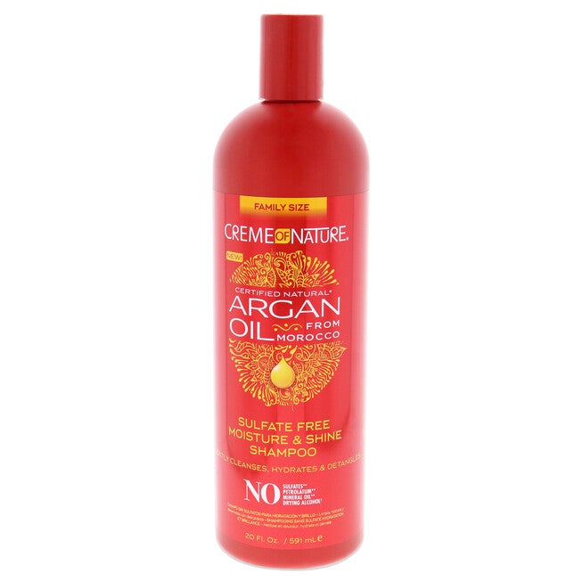 Argan Oil Sulfate-free Moisture and Shine Shampoo by Creme of Nature for Unisex - 20 oz Shampoo, NA, hi-res image number null