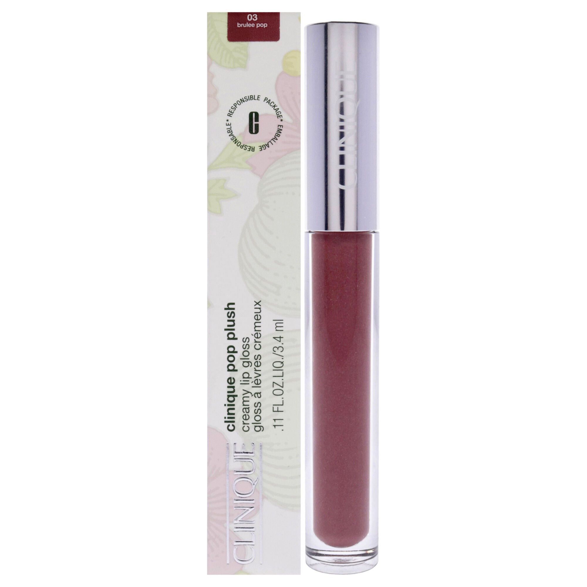 Pop Plush Creamy Lip Gloss - 03 Brulee Pop by Clinique for Women - 0.11 oz Lip Gloss, See Description, hi-res image number 0