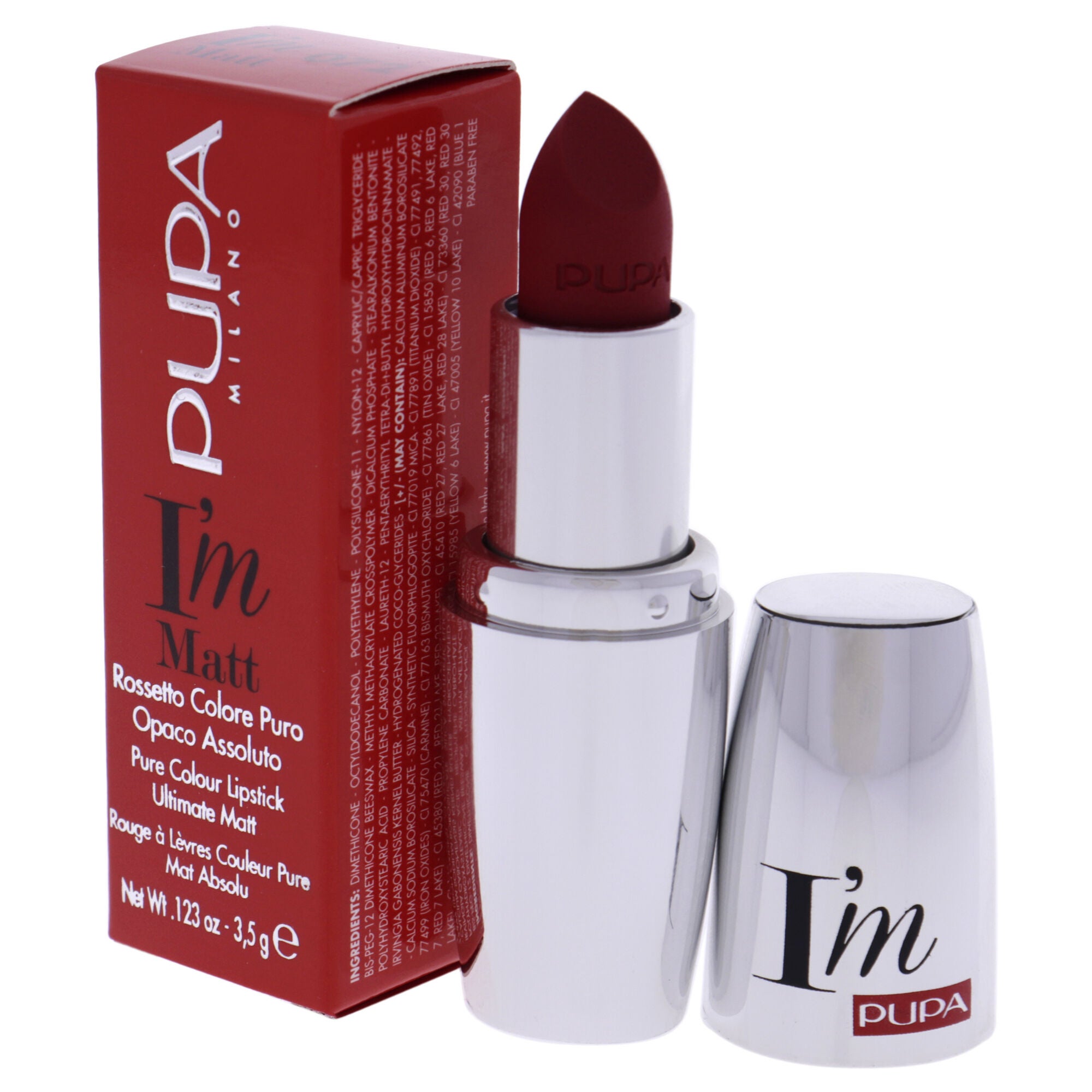 I Am Matt Pure Colour Lipstick - 072 Velvet Ruby by Pupa Milano for Women - 0.123 oz Lipstick, See Description, alternate image number 3