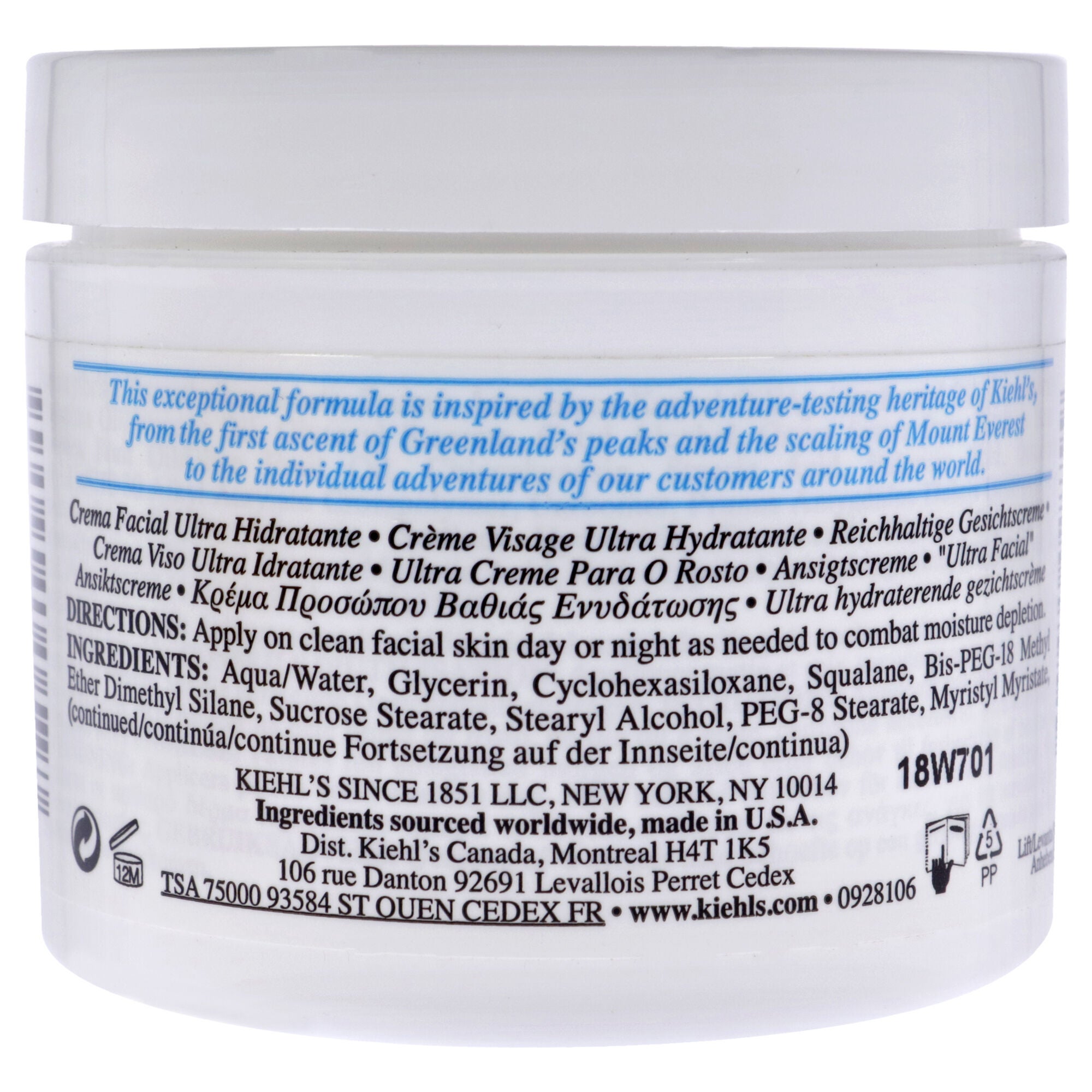 Ultra Facial Cream by Kiehls for Unisex - 4.2 oz Cream, See Description, alternate image number 2
