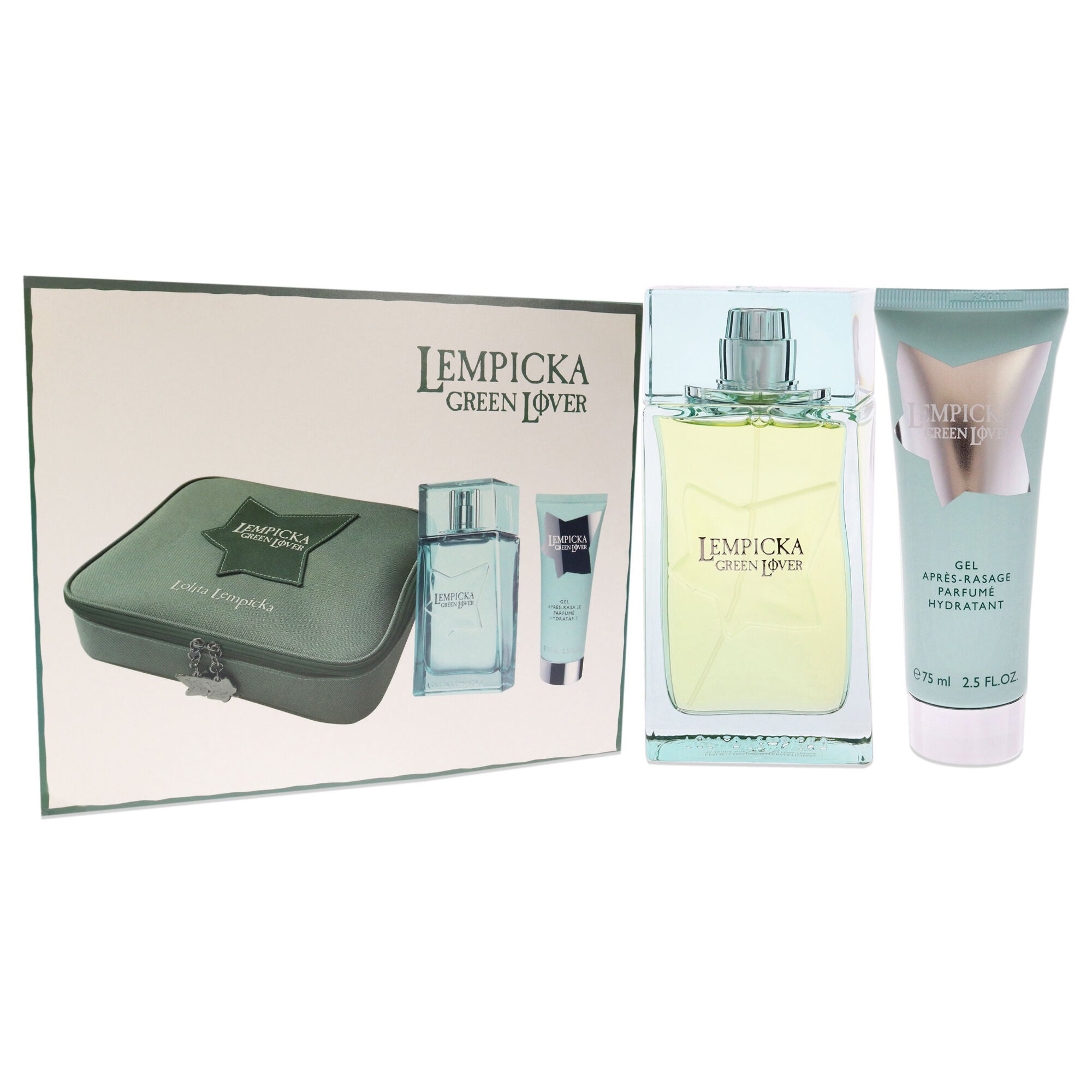 Green Lover by Lolita Lempicka for Men - 3 Pc Gift Set 3.4oz EDT Spray, 2.5oz After Shave Gel, Pouch, See Description, alternate image number 1