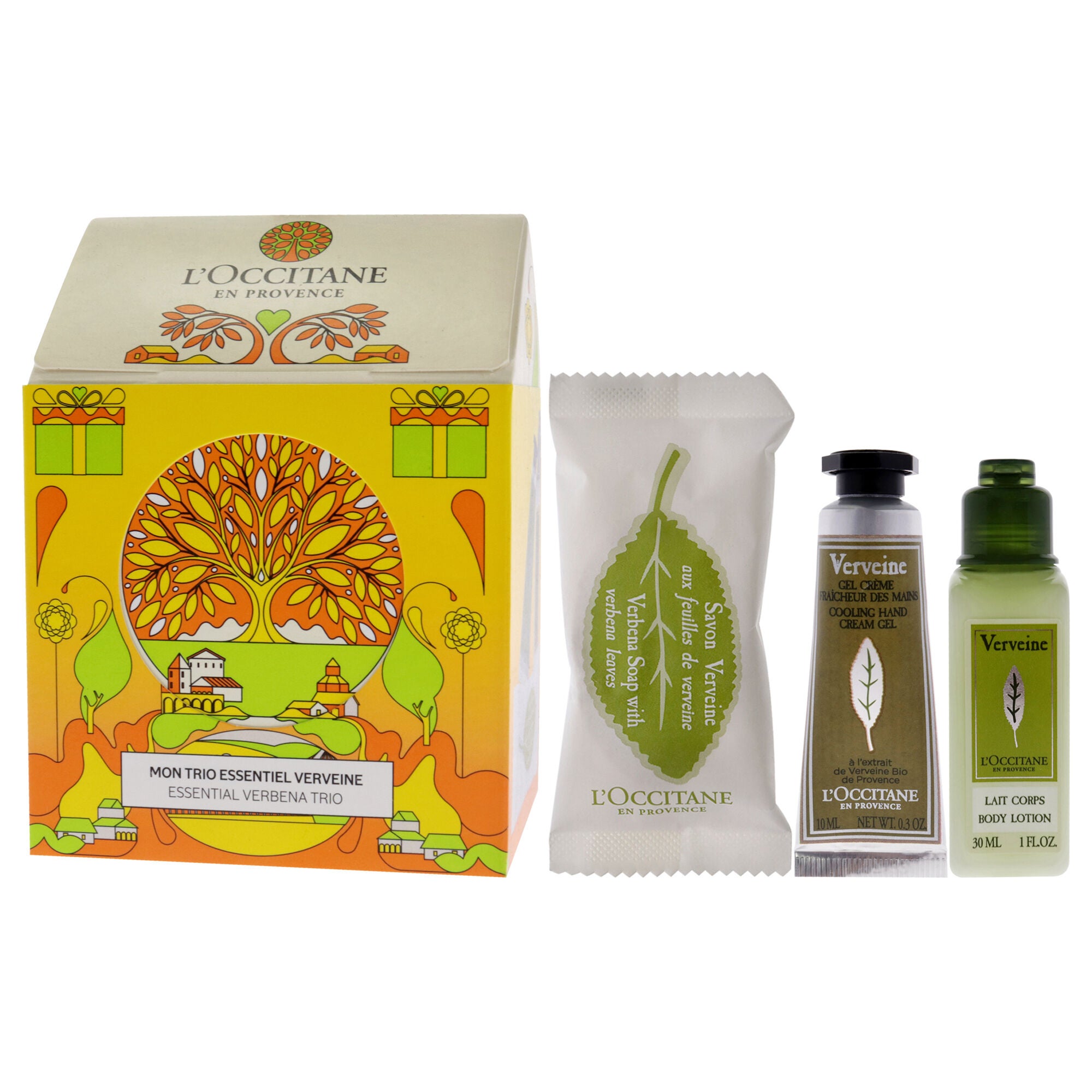 Essential Trio - Verbena by LOccitane for Unisex - 3 Pc 0.88oz Soap - Verbena Leaves, 1oz Body Lotion - Verbena, 0.3oz Hand Cream - Verbena, See Description, alternate image number 3