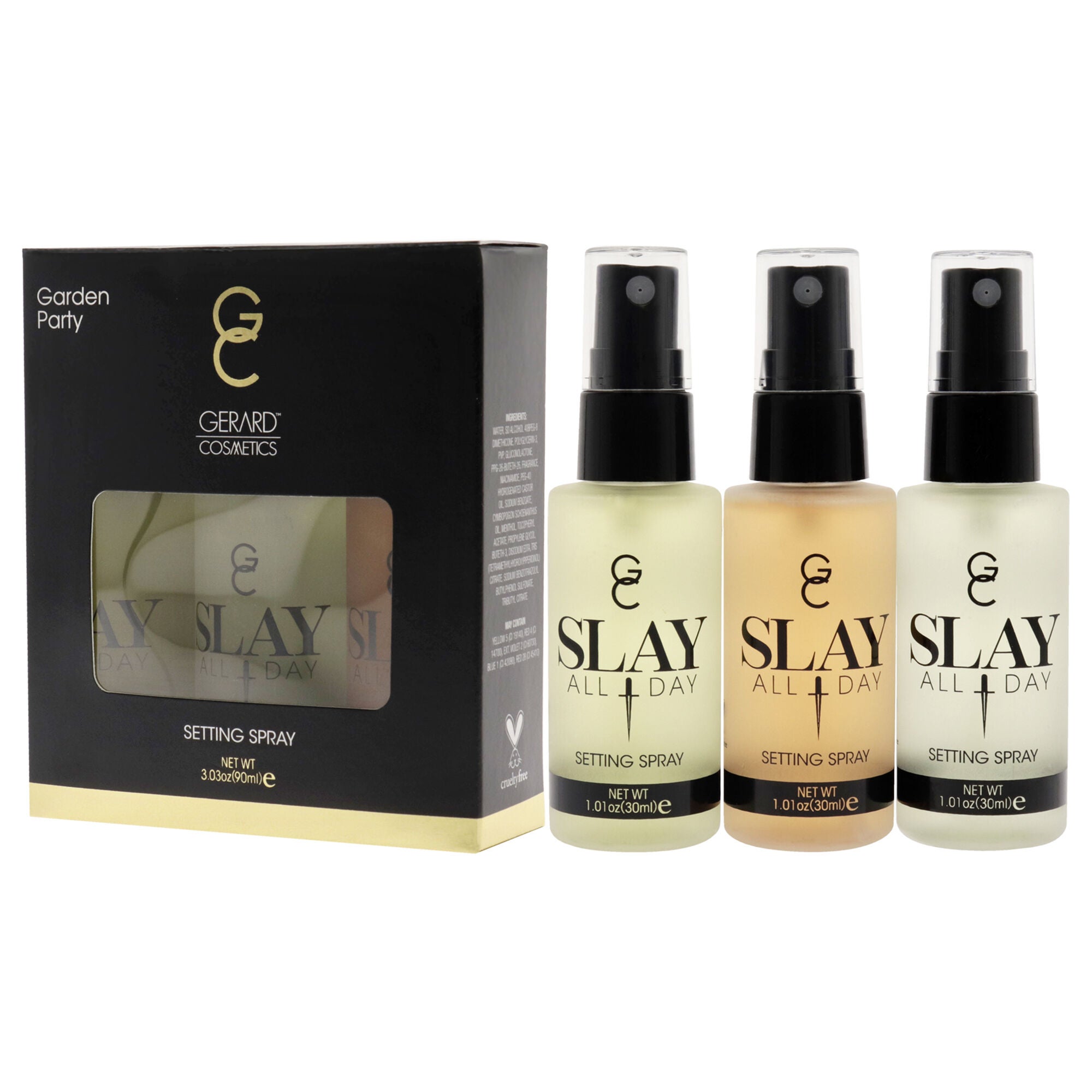 Slay All Day Setting Spray - Garden Party Set by Gerard Cosmetic for Women - 3 Pc 1.01oz Peach, 1.01 Lemongrass, 1.01oz Green Tea, See Description, alternate image number 3