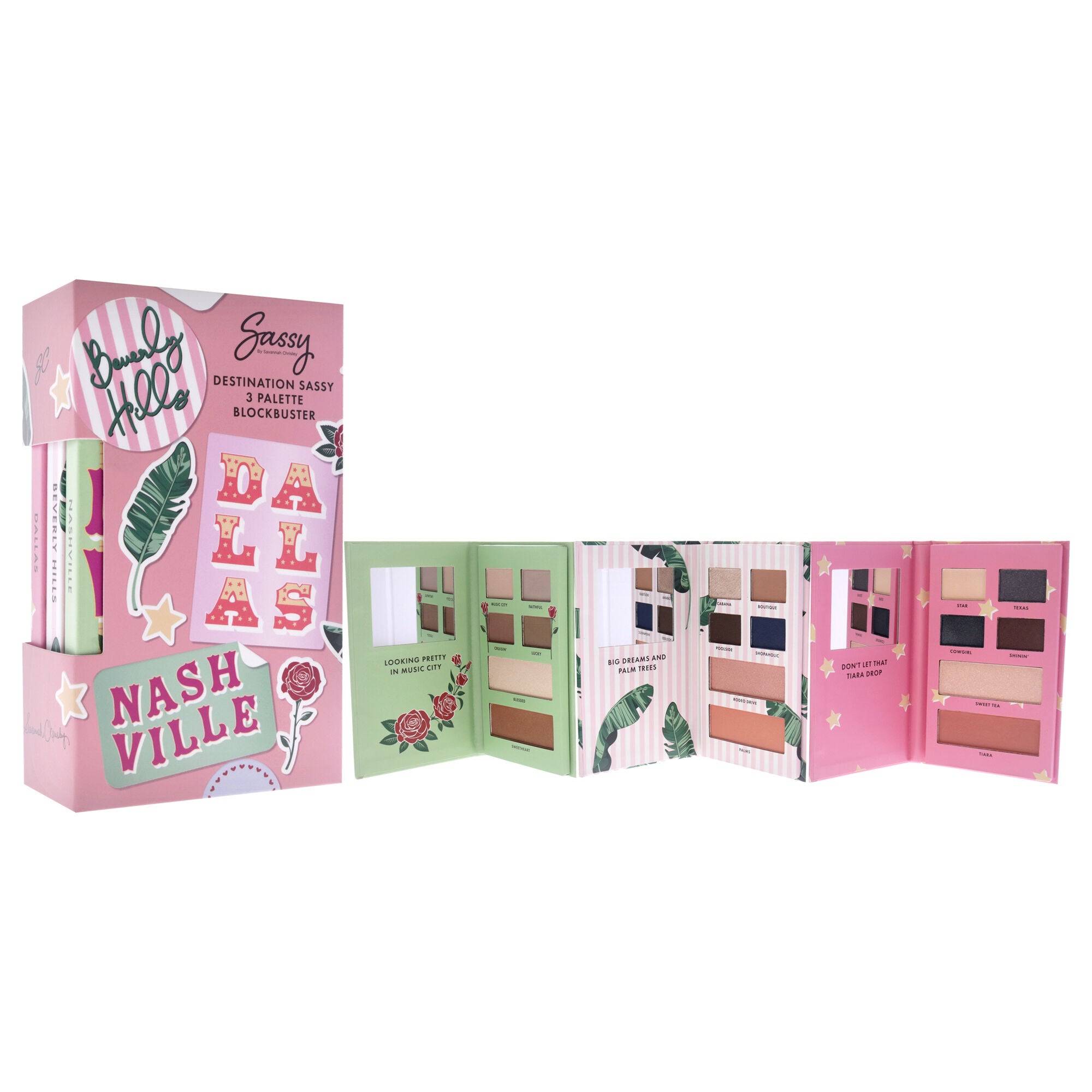 Destination Sassy 3 Palette Blockbuster Kit by Savannah Chrisley for Women - 3 Pc Palette - Nashville, Palette - Beverly Hills, Palette - Dallas, See Description, alternate image number 2