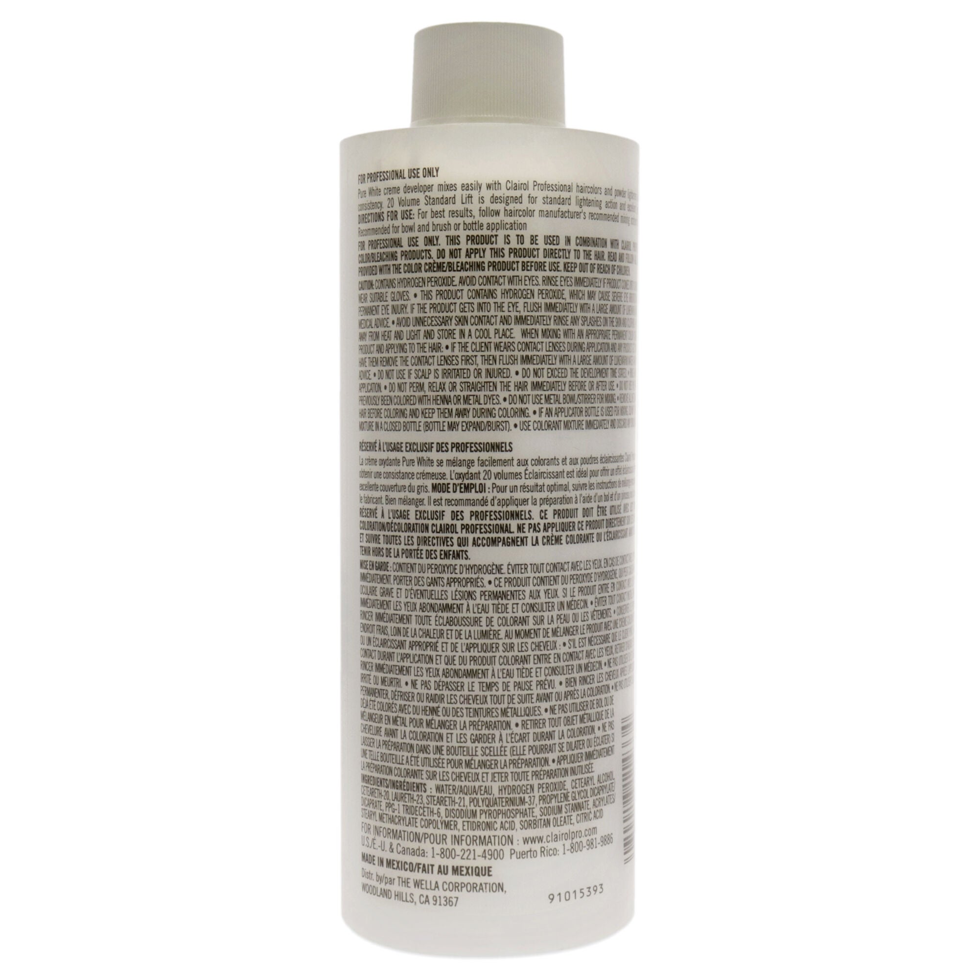 Pure White 20 Volume Creme Developer by Clairol for Unisex - 8 oz Lightener, , alternate image number 3
