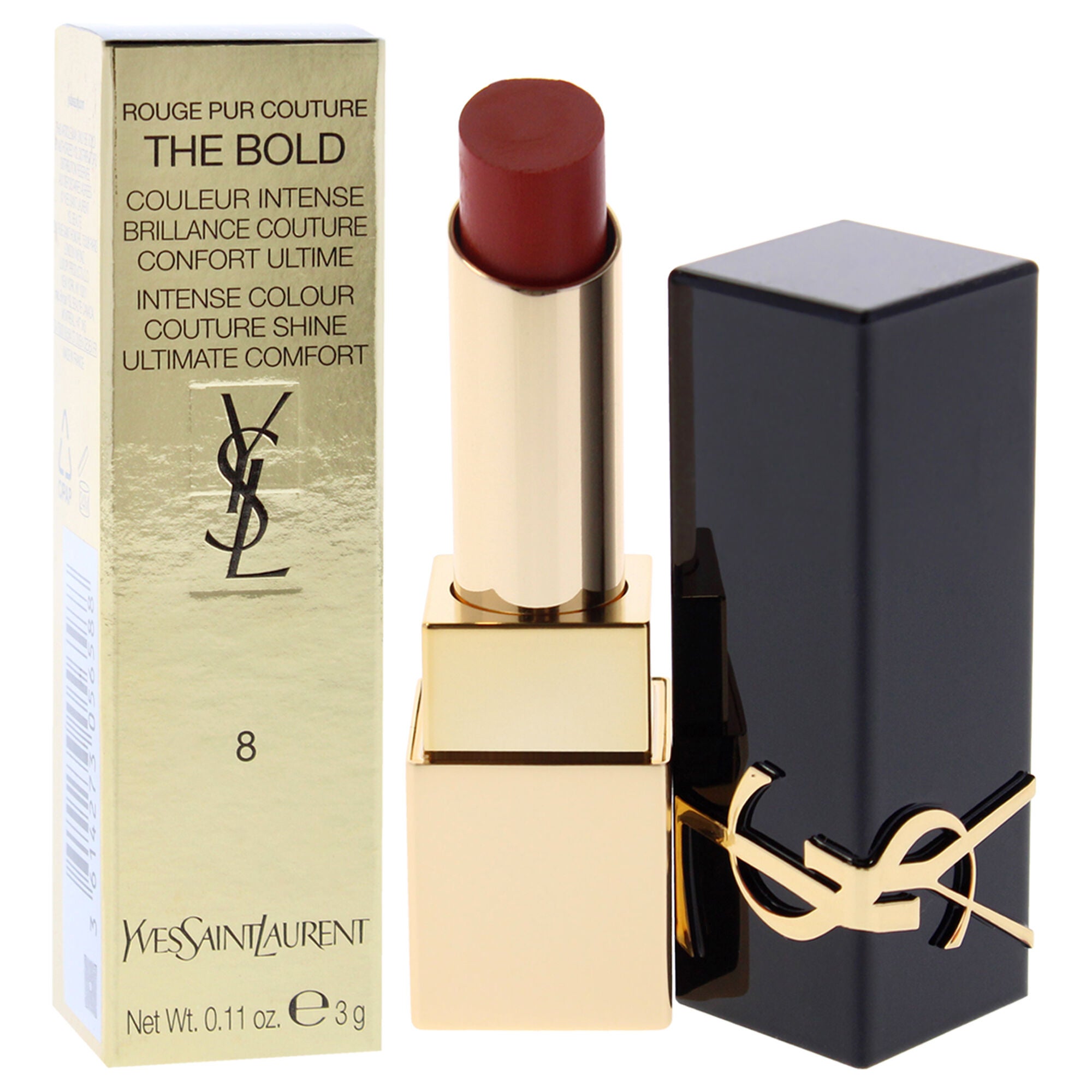 Rouge Pur Couture The Bold Lipstick - 08 Fearless Carnelian by Yves Saint Laurent for Women - 0.11 oz Lipstick, See Description, alternate image number 1