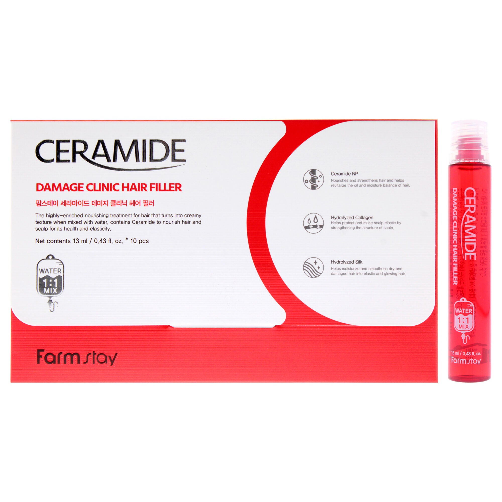 Ceramide Damage Clinic Hair Filler by FarmStay for Women - 10 x 0.43 oz Treatment, See Description, hi-res image number 0