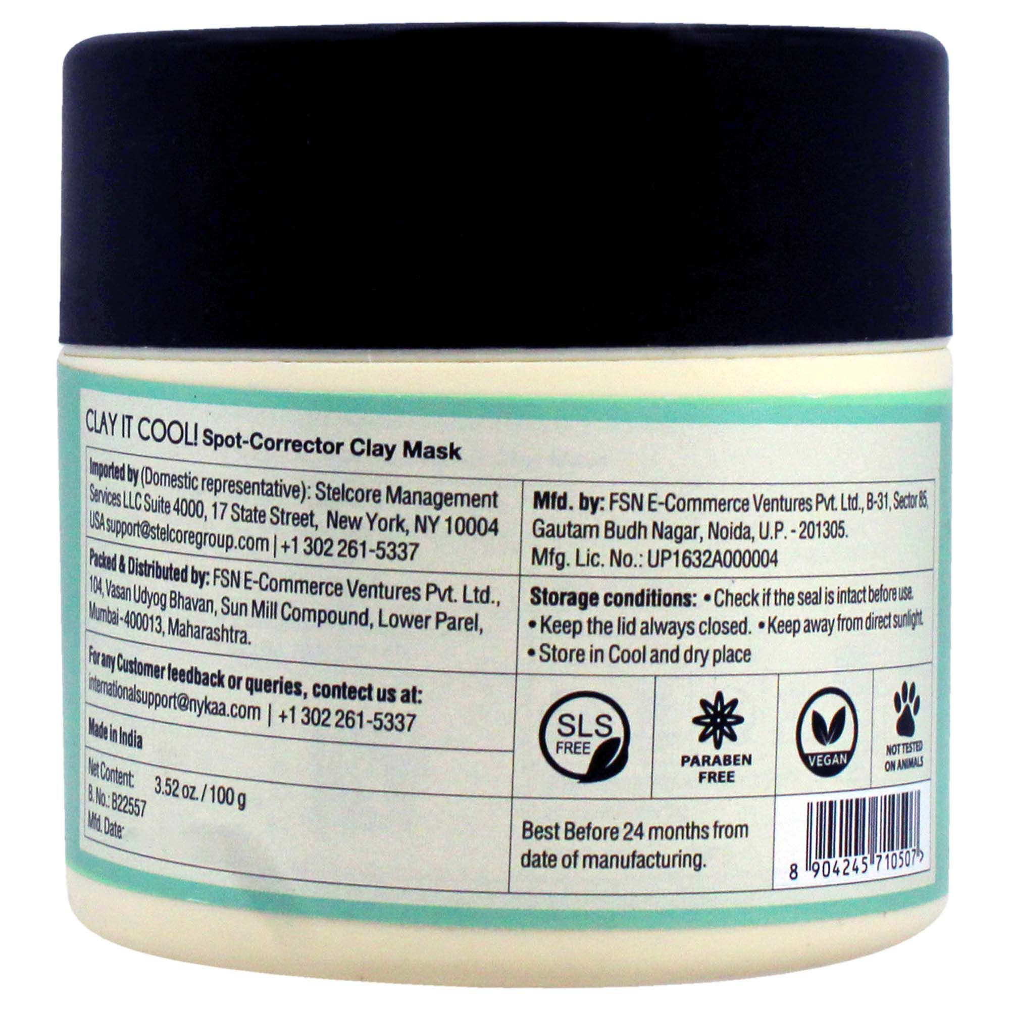 Clay It Cool Clay Mask - Spot Corrector by Nykaa Naturals for Women - 3.4 oz Mask, See Description, alternate image number 1