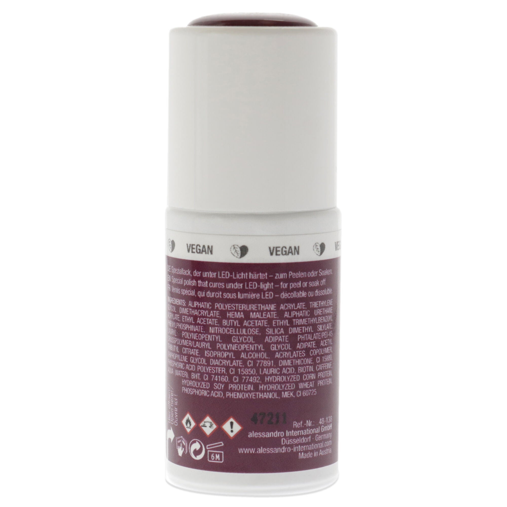 Striplac Peel or Soak - 138 Wine and Soul by Alessandro for Women - 0.27 oz Nail Polish, Red, alternate image number 1