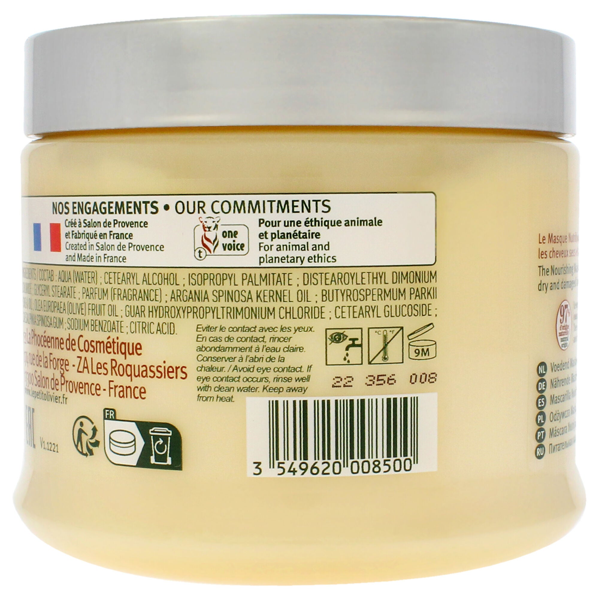 Nutrition Mask - Dry and Damaged Hair by Le Petit Olivier for Unisex - 11.15 oz Maque, See Description, alternate image number 1