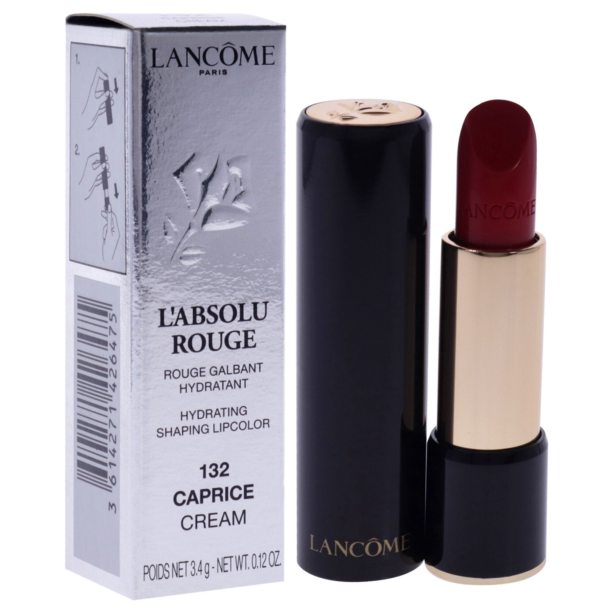 LAbsolu Rouge Hydrating Shaping Lipcolor - 132 Caprice Cream by Lancome for Women - 0.12 oz Lipstick, , alternate image number 6