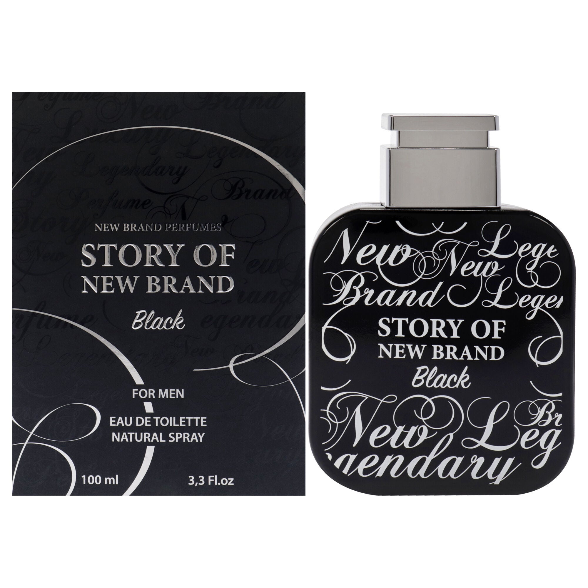 Story Of New Brand Black by New Brand for Men - 3.3 oz EDT Spray, See Description, hi-res image number 0