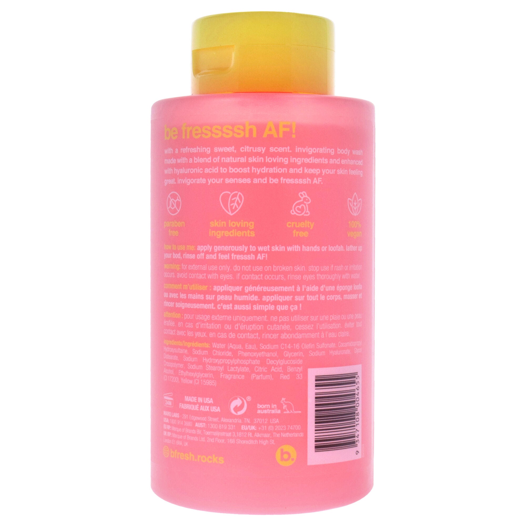 Fressssh AF Invigorating Body Wash by B.Fresh for Unisex - 16 oz Body Wash, See Description, alternate image number 2