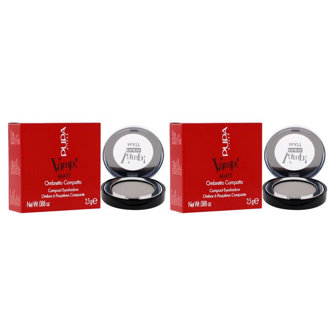 Vamp! Matt Eyeshadow - 010 White Chalk by Pupa Milano for Women - 0.088 oz Eye Shadow - Pack of 2, , alternate image number null