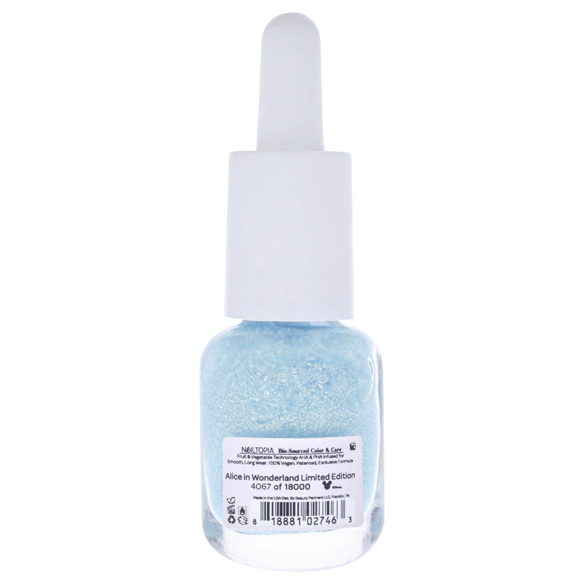 Bio-Sourced Chip Free Nail Lacquer Disney Collection Alice in Wonderland - Light Blue Glitter by Nailtopia for Women - 0.169 oz Nail Polish, , alternate image number 3