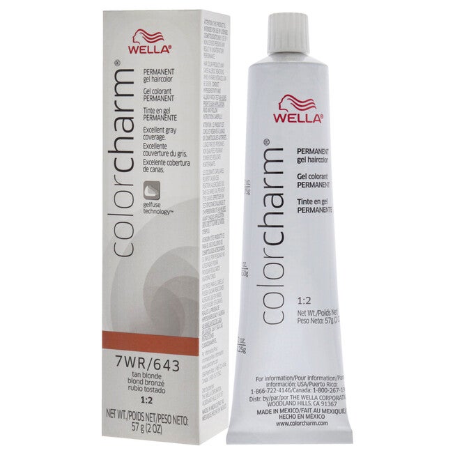 Color Charm Permanent Hair Color Gel - 7WR 643 Tan Blonde by Wella for Unisex - 2 oz Hair Color, NA, alternate image number null