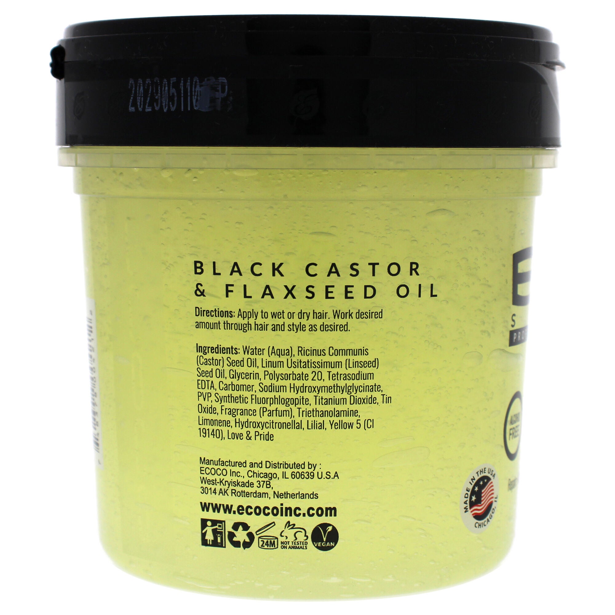 Eco Style Gel - Black Castor Flaxseed Oil by Ecoco for Unisex - 16 oz Gel, See Description, alternate image number 2