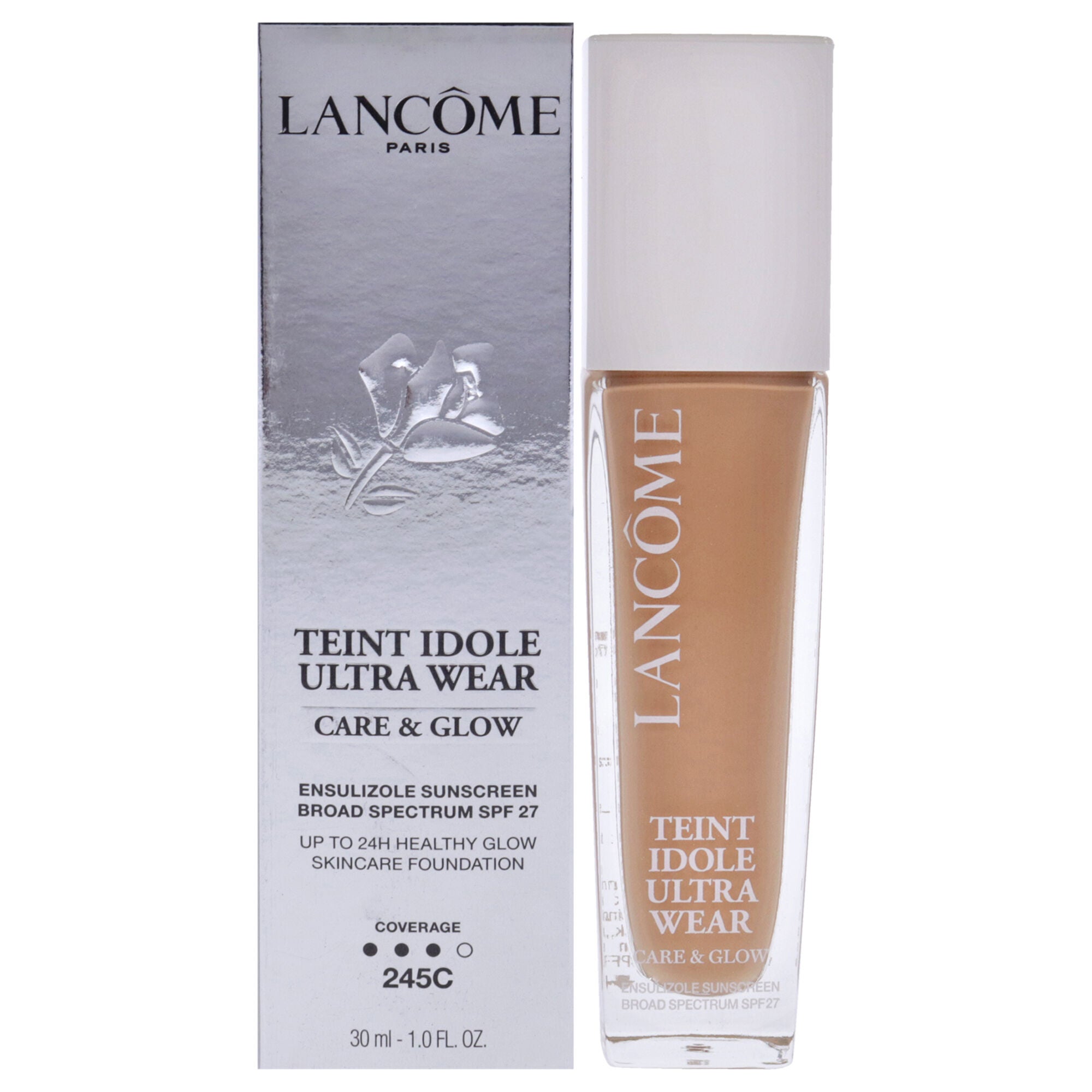 Teint Idol Ultra Wear Care and Glow SPF 27 - 245C Light With Cool Pink Undertones by Lancome for Women - 1 oz Foundation, See Description, hi-res image number 0
