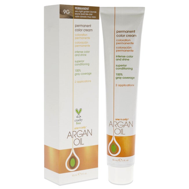 Argan Oil Permanent Color Cream - 9G Very Light Golden Blonde by One n Only for Unisex - 3 oz Hair Color, , alternate image number null