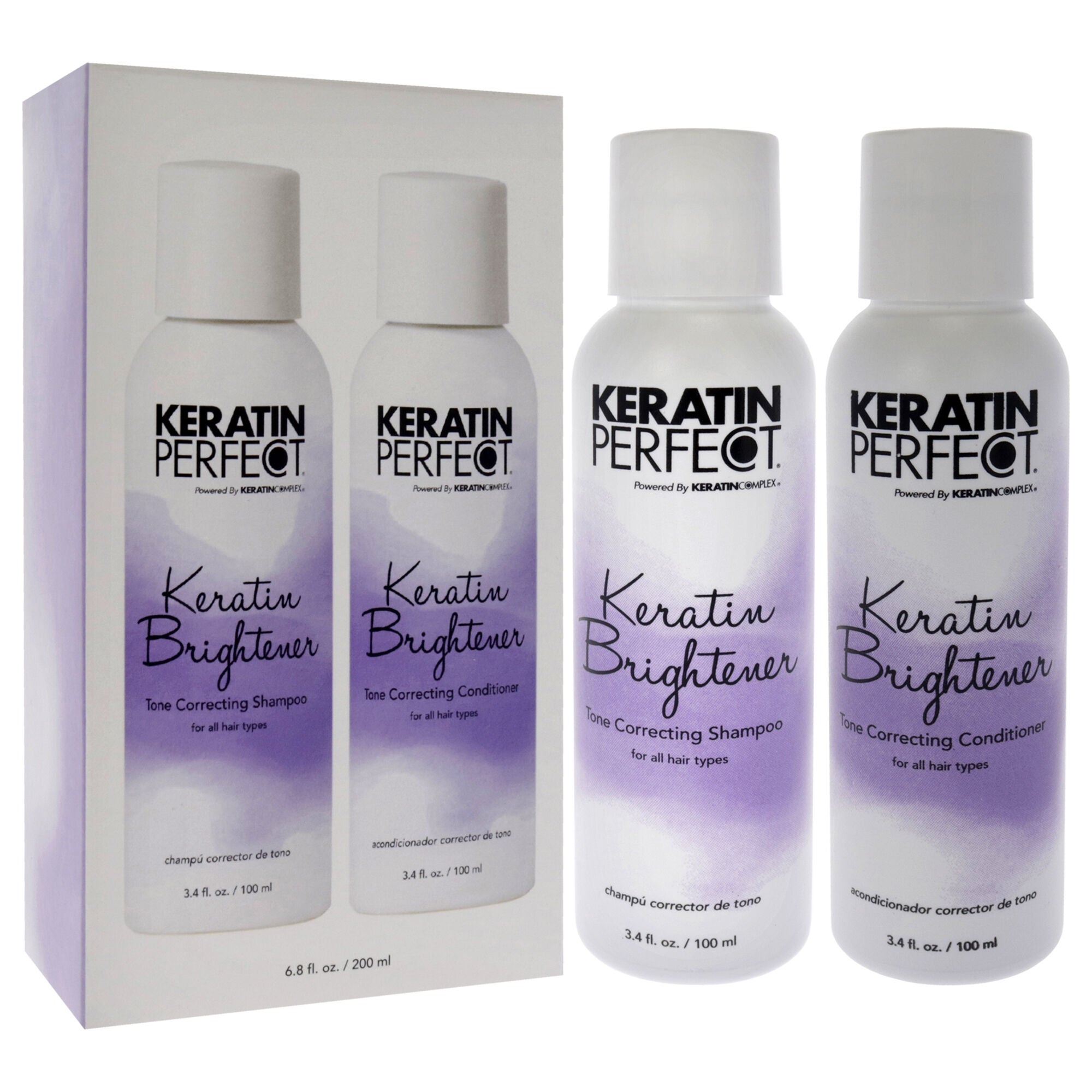Keratin Brightener Duo by Keratin Perfect for Unisex -2 Pc 3.4oz Shampoo, 3.4oz Conditioner, See Description, alternate image number 2