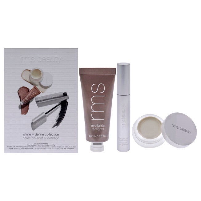 Shine plus Define Collection by RMS Beauty for Women - 3 Pc 0.28oz Eyelights Cream Eye Shadow, 0.17oz Living Luminizer, 0.34oz Mascara, NA, hi-res image number null