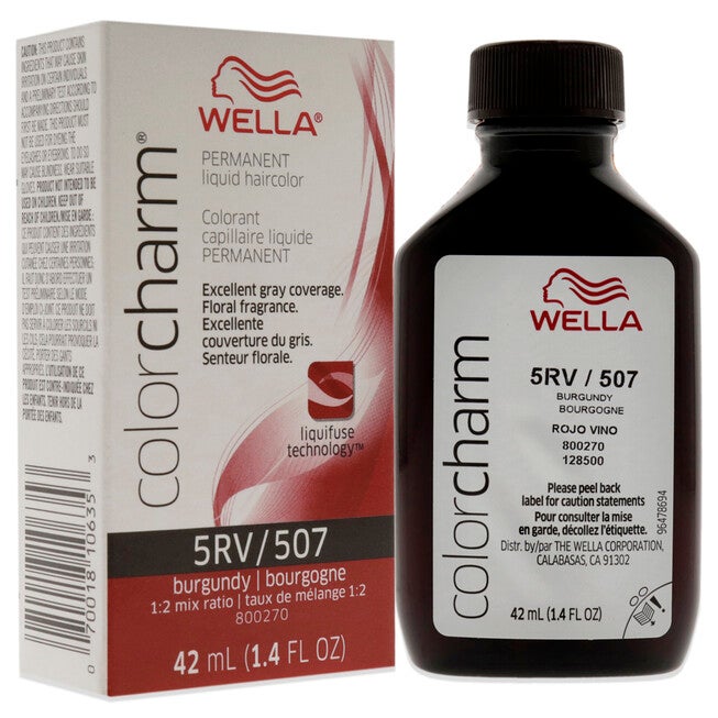 Color Charm Permanent Liquid Haircolor - 507 5RV Burgundy by Wella for Unisex - 1.4 oz Hair Color, , alternate image number null