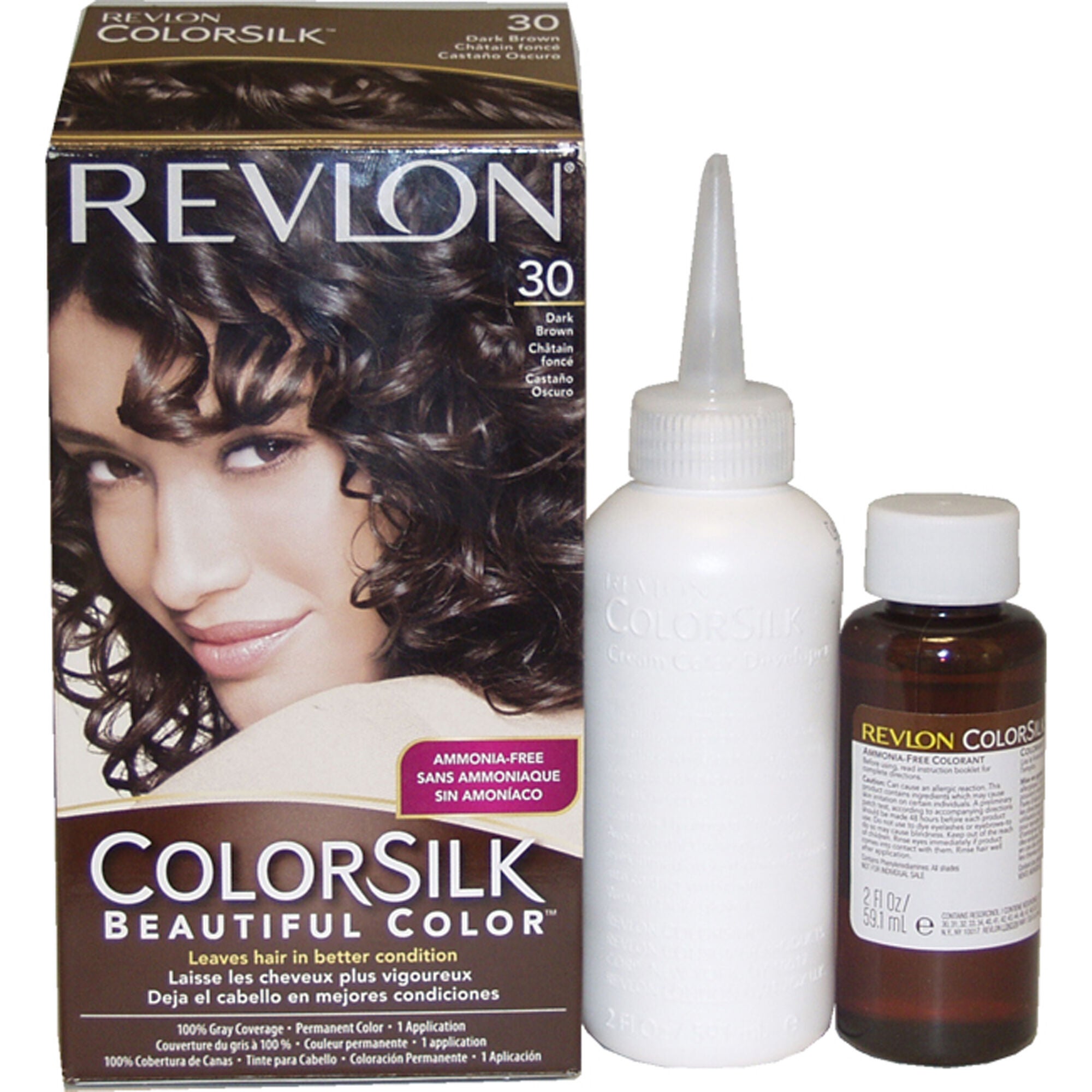 Colorsilk Beautiful Color - 30 Dark Brown by Revlon for Unisex - 1 Application Hair Color, See Description, hi-res image number 0