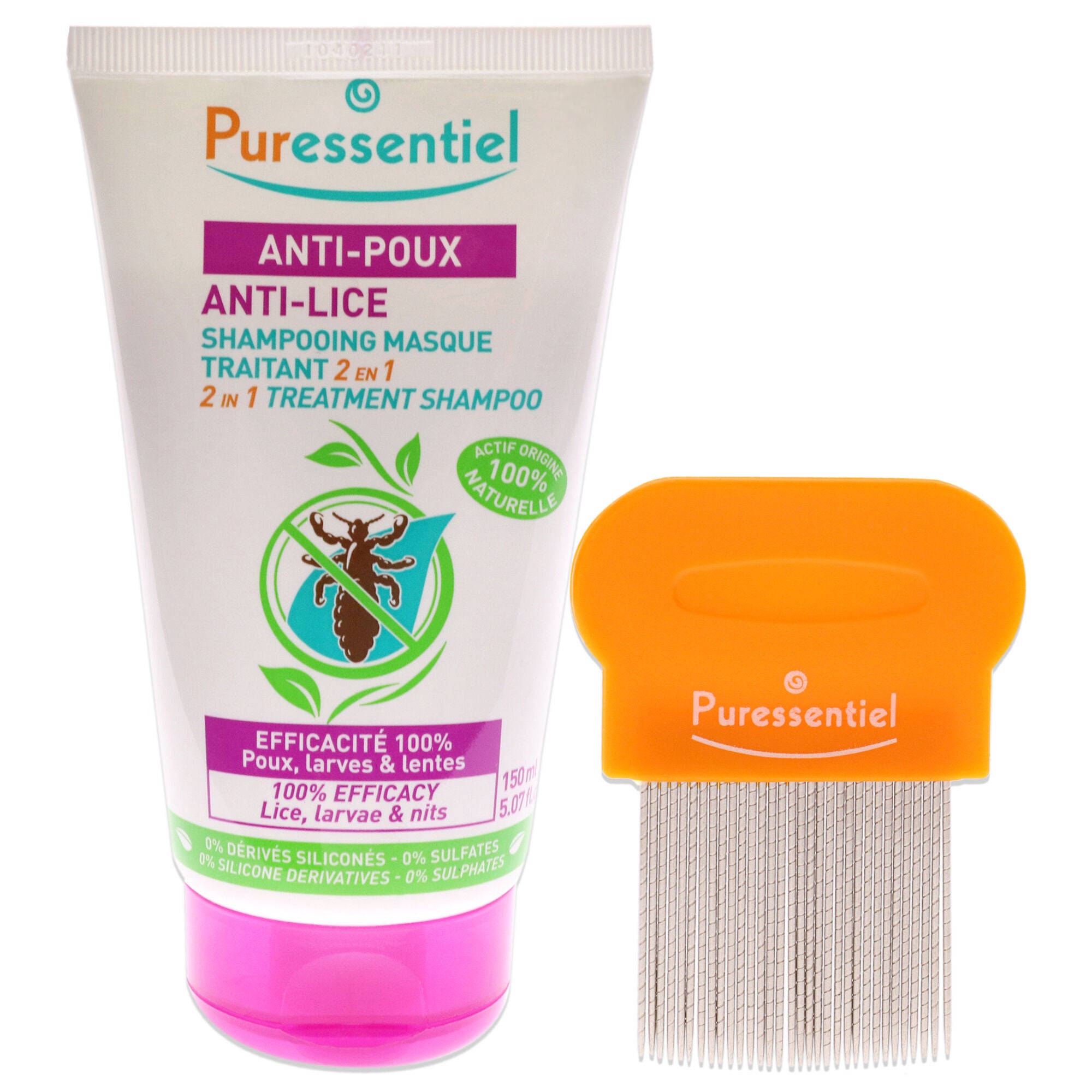Anti-Lice 2-In-1 Treatment Shampoo Plus Comb by Puressentiel for Unisex - 5.07 oz Shampoo, , alternate image number 5