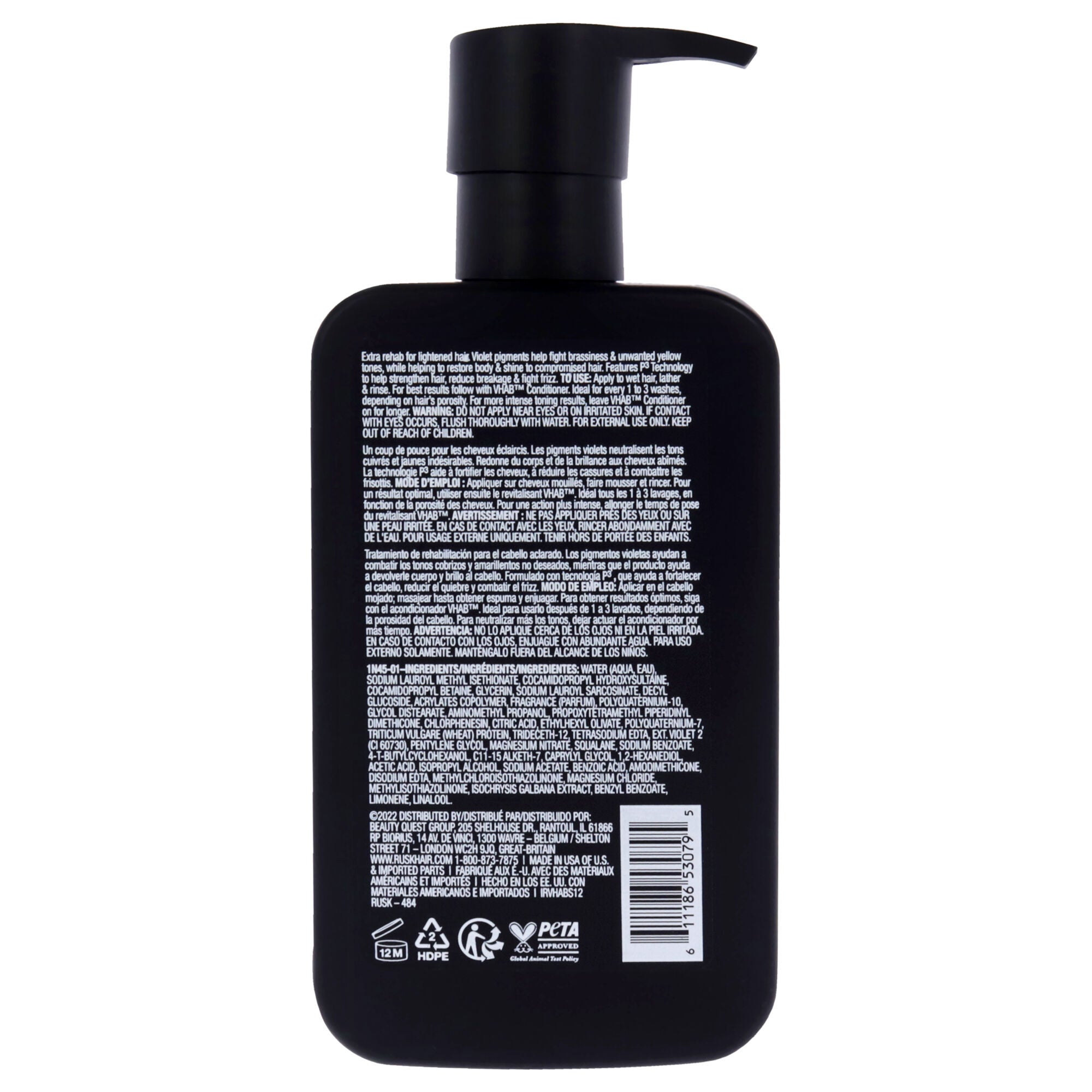 VHAB Shampoo by Rusk for Unisex - 12 oz Shampoo, See Description, alternate image number 1