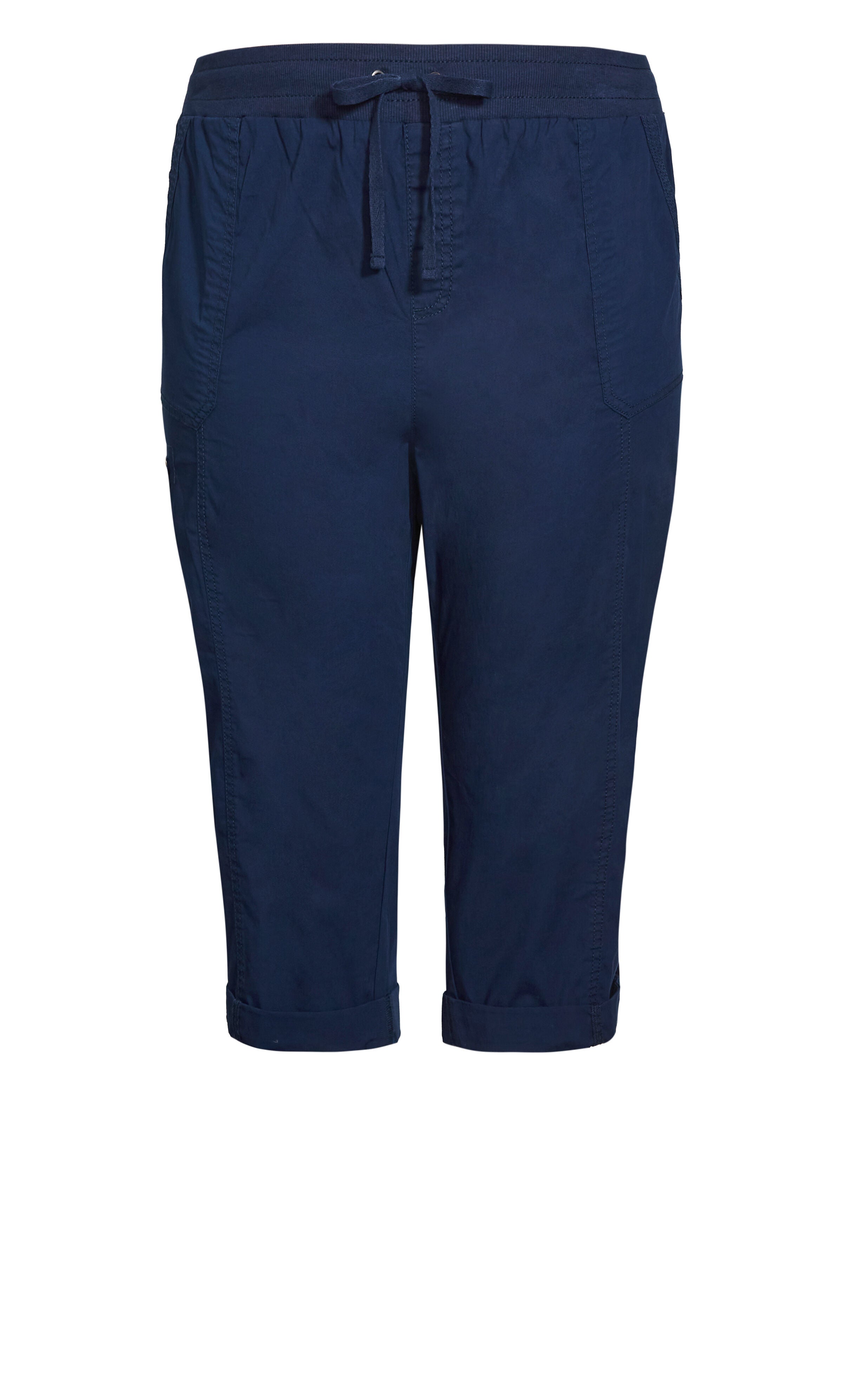 Cotton Roll Up Capri - navy, , alternate image number 2