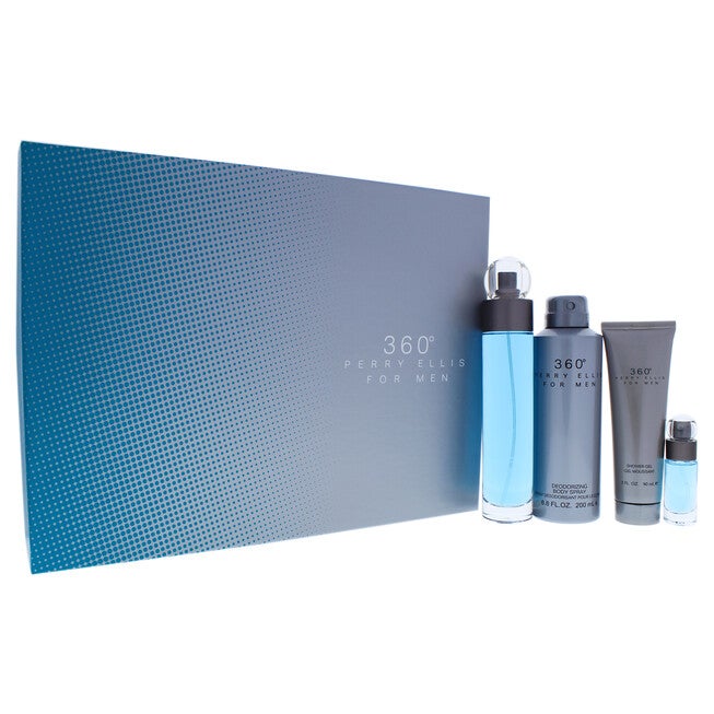 360 by Perry Ellis for Men - 4 Pc Gift Set 3.4oz EDT Spray, 6oz Deodorizing Body Spray, 3.0oz Shower Gel, 0.25oz EDT Spray, , alternate image number null