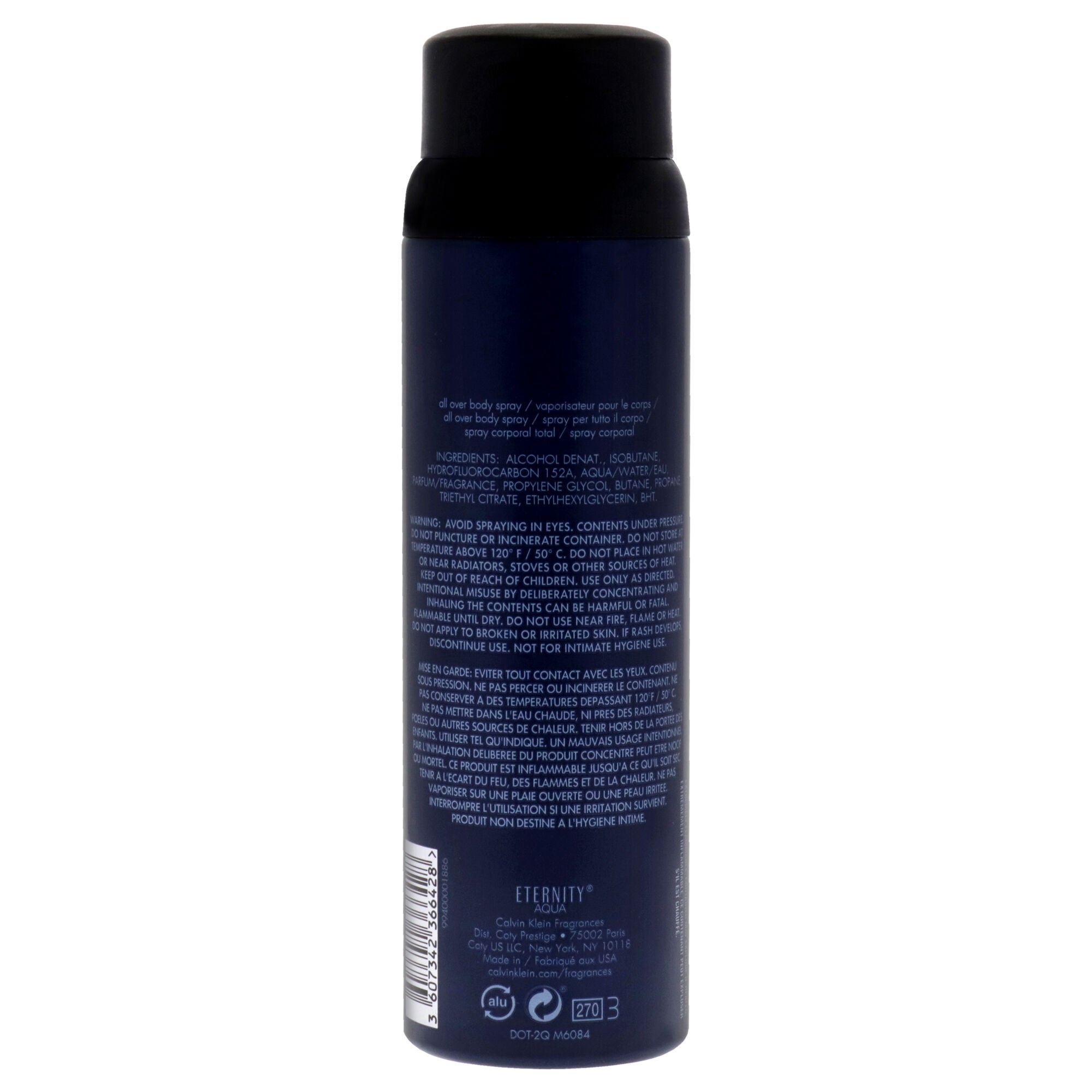 Eternity Aqua by Calvin Klein for Men - 5.4 oz Body Spray, See Description, alternate image number 2
