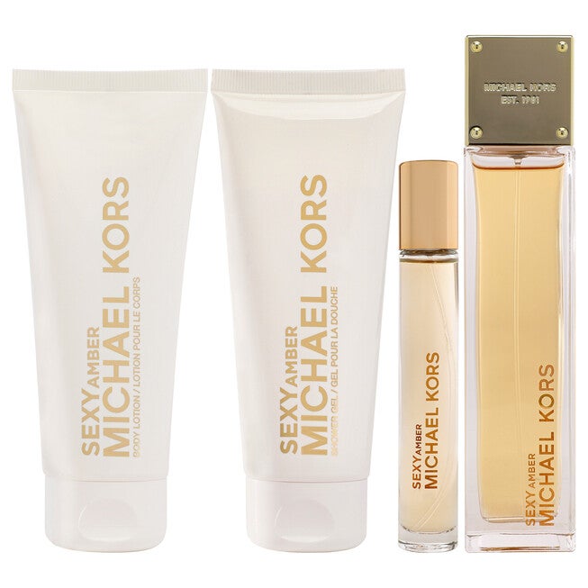 Sexy Amber by Michael Kors for Women - 4 Pc Gift Set 3.4oz EDP Spray, 0.33oz EDP Spray 3.4oz Body Lotion, 3.4oz Shower Gel, NA, alternate image number null