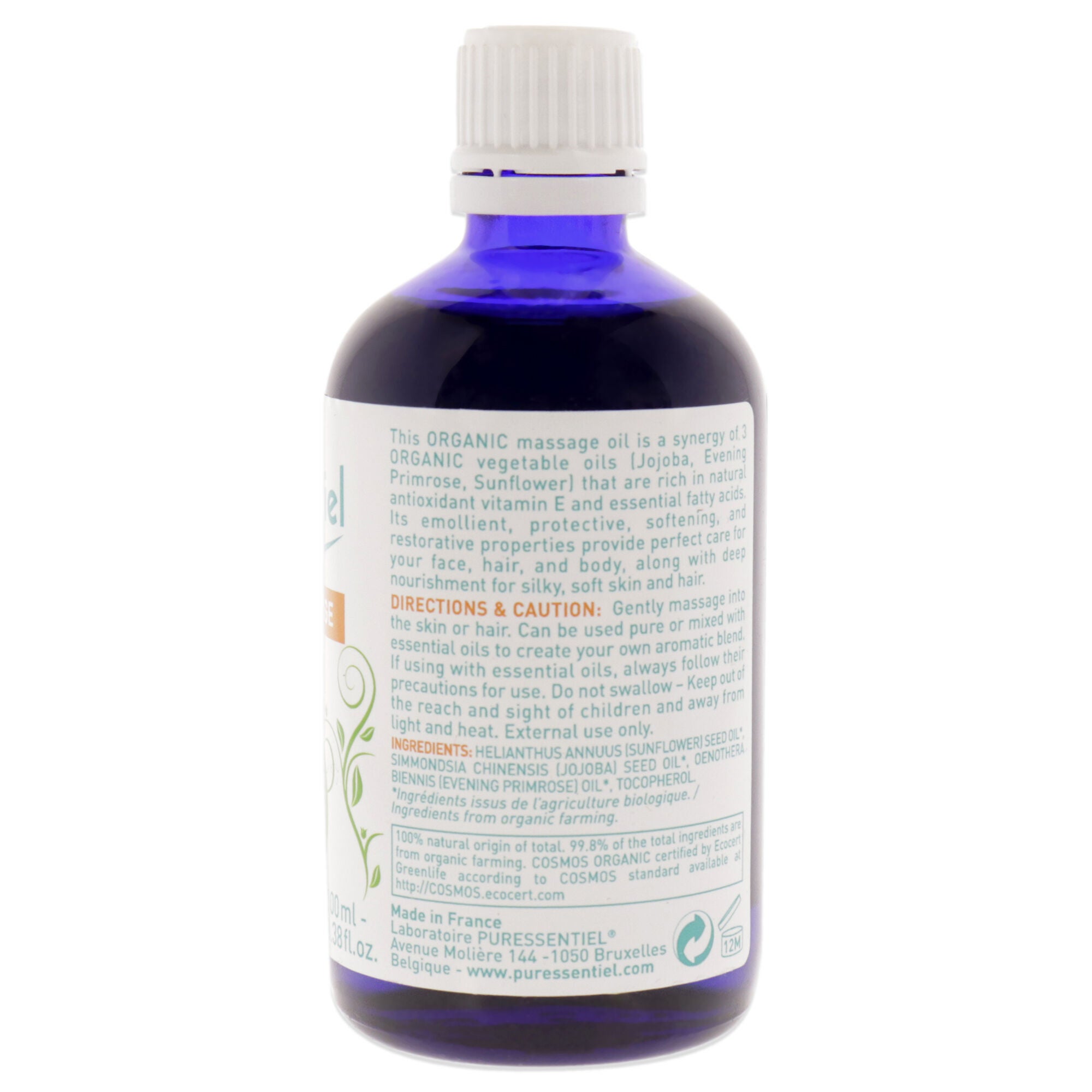 Organic Massage Oil with 3 Organic Vegetable Oils by Puressentiel for Unisex - 3.38 oz Oil, See Description, alternate image number 2