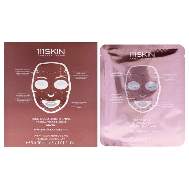 Rose Gold Brightening Facial Treatment Mask by 111Skin for Unisex - 5 Pc Mask, NA, hi-res image number null