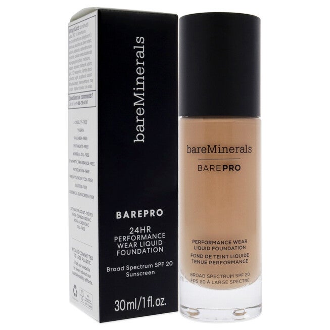 Barepro Performance Wear Liquid Foundation SPF 20 - 18 Pecan by bareMinerals for Women - 1 oz Foundation, , alternate image number null