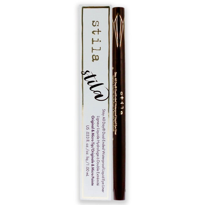 Stay All Day Dual-Ended Waterproof Liquid Eye Liner - Dark Brown by Stila for Women - 0.033 oz Eyeliner, NA, hi-res image number null