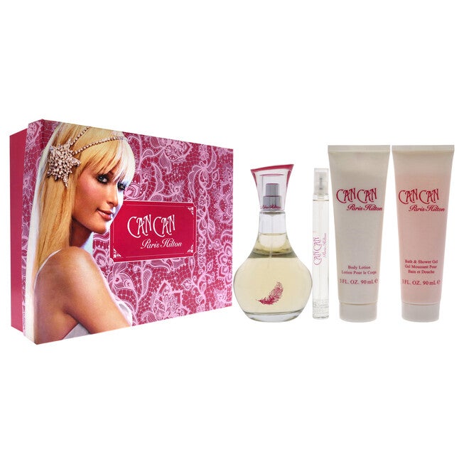 Can Can by Paris Hilton for Women - 4 Pc Gift Set 3.4oz EDP Spray, 0.34oz EDP Spray, 3oz Body Lotion, 3oz Bath and Shower Gel, NA, alternate image number null