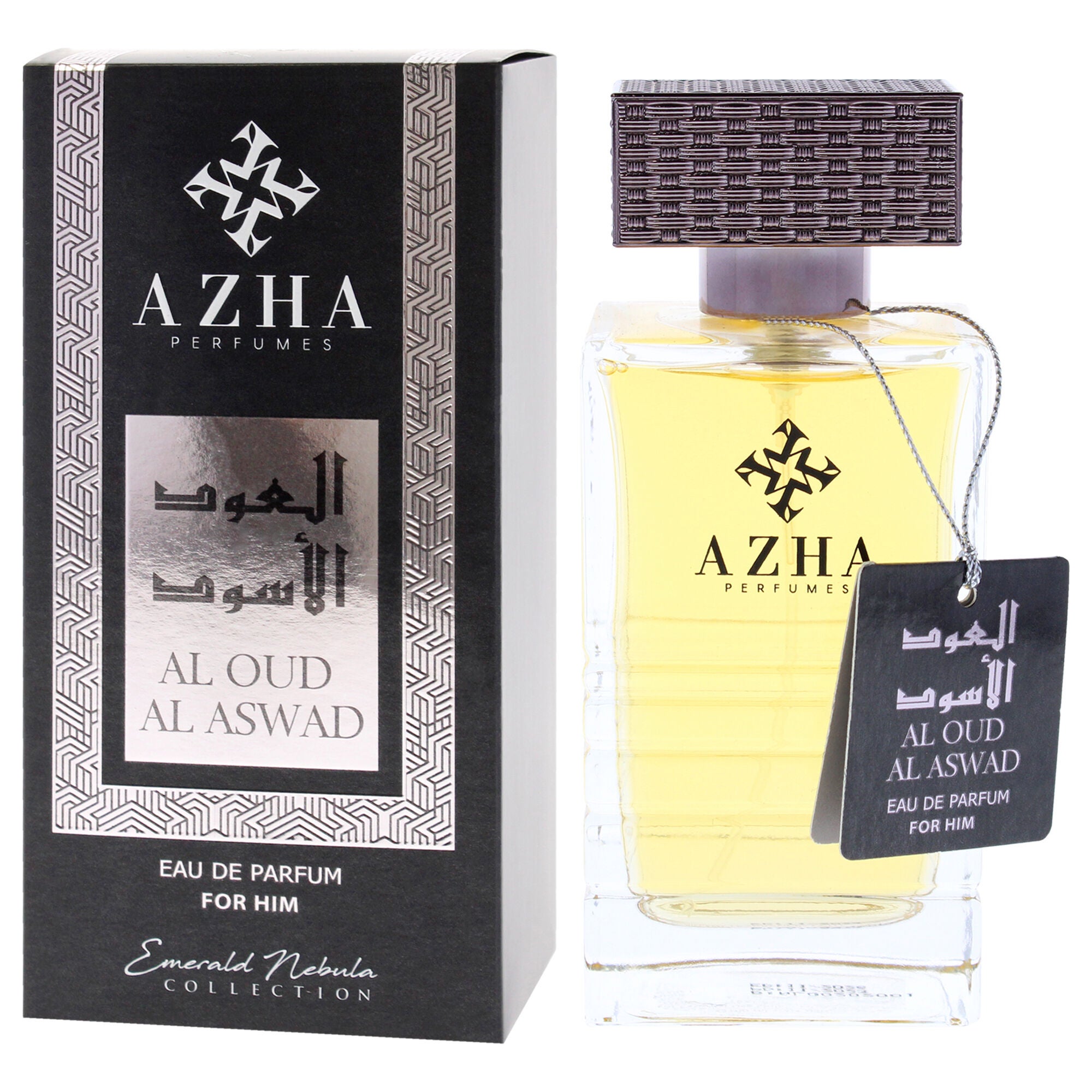 Emerald Nebula Collection - Al Oud Al Aswad by Azha for Men - 3.3 oz EDP Spray, Clear, alternate image number 3