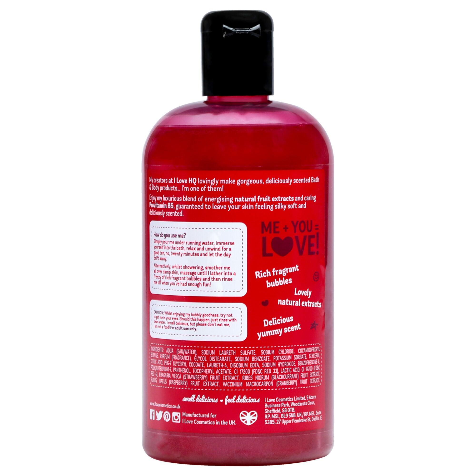 Bath and Shower Creme - Raspberry and Blackberry by I Love Cosmetics for Women - 16.9 oz Shower Cream, See Description, alternate image number 1