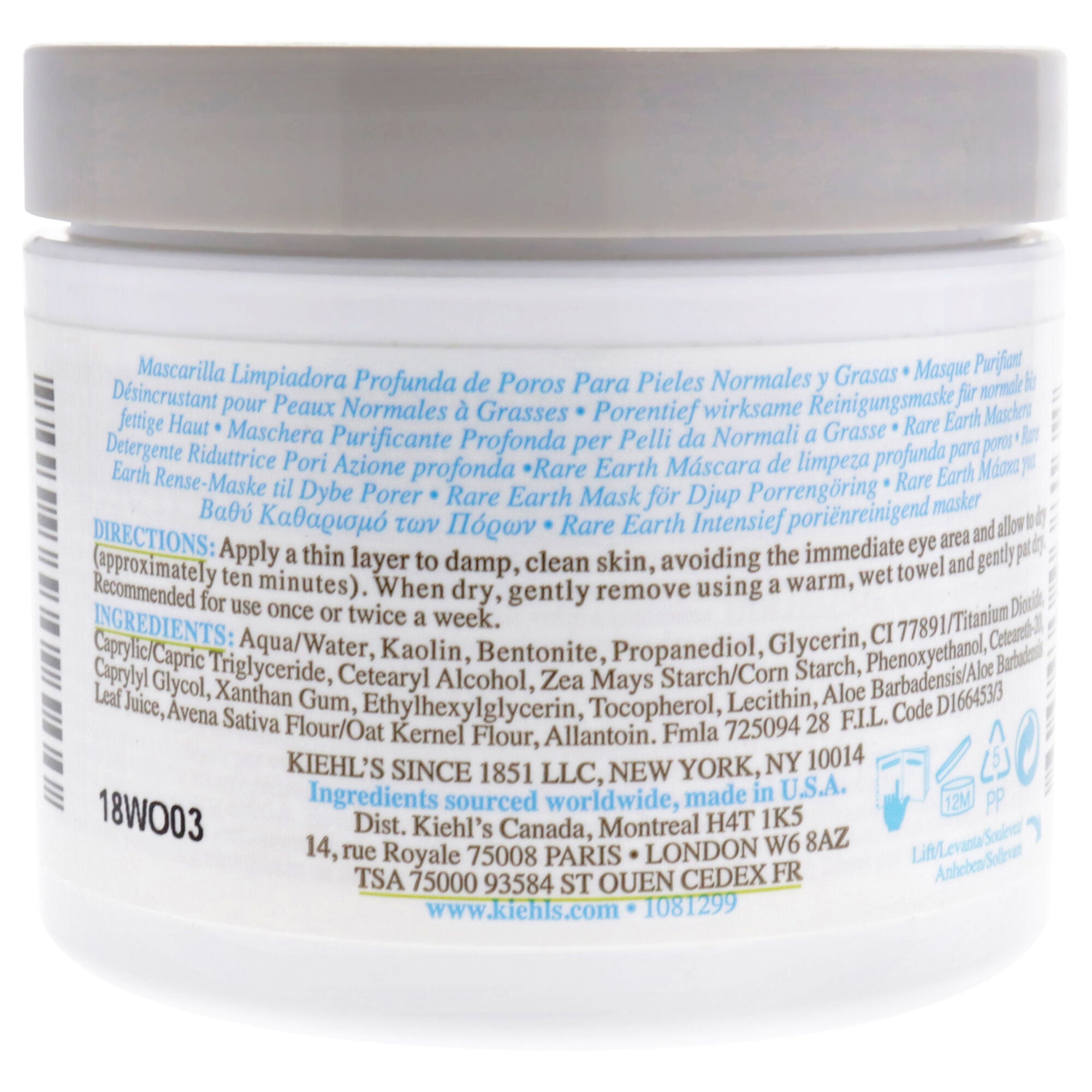 Rare Earth Deep Pore Cleansing Masque by Kiehls for Unisex - 4.2 oz Mask, See Description, alternate image number 2