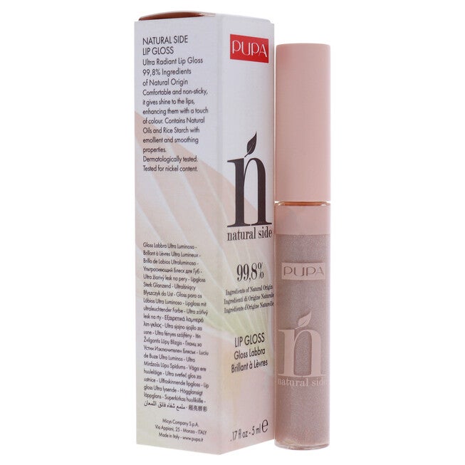 Natural Side Lip Gloss - 001 Light Rose by Pupa Milano for Women - 0.17 oz Lip Gloss, NA, alternate image number null