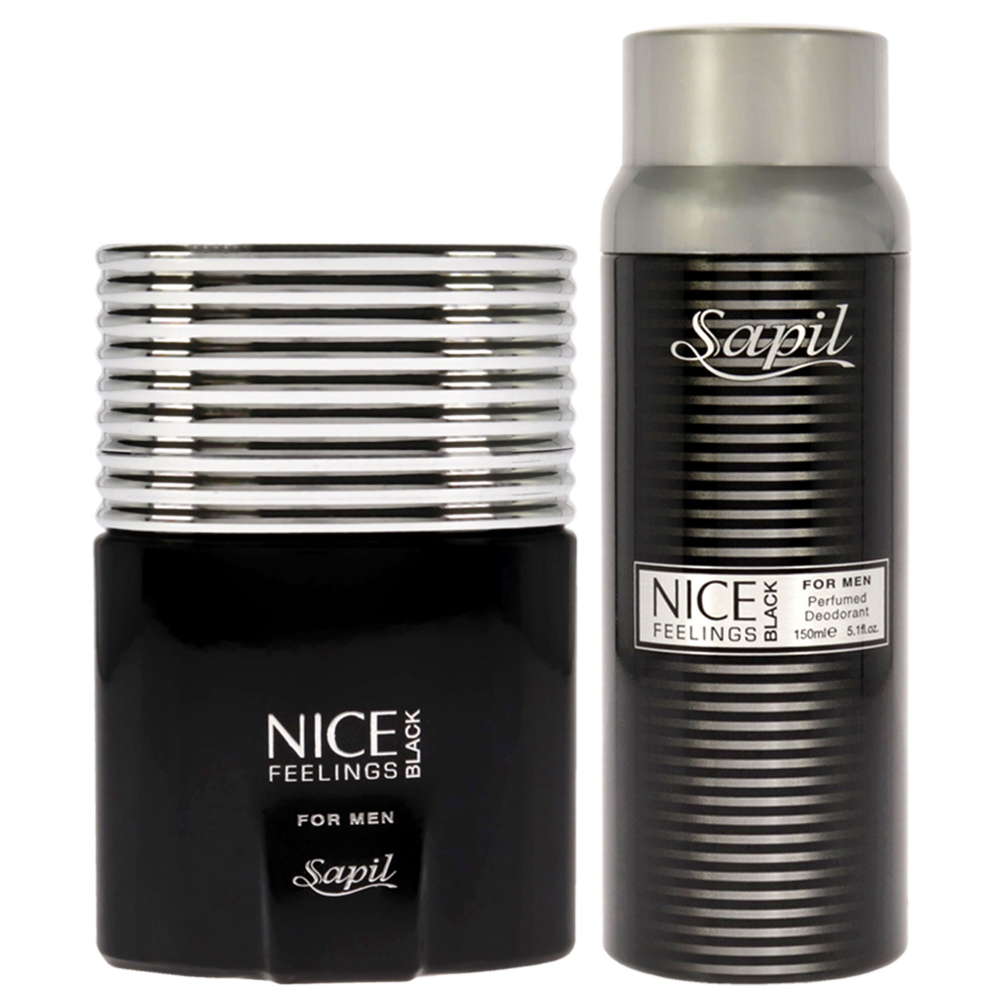 Nice Feeling Black by Sapil for Men - 2 Pc Gift Set 2.5oz EDT Spray, 5.1oz Perfumed Deodorant Spray, See Description, alternate image number 3