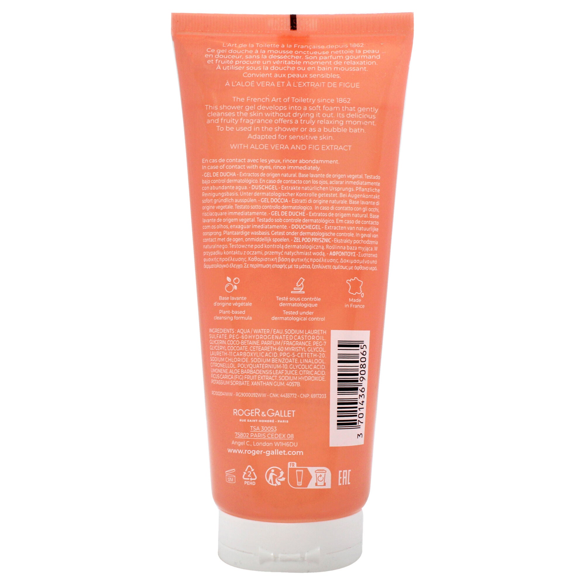 Fleur de Figuier by Roger & Gallet for Unisex - 6.6 oz Shower Gel, See Description, alternate image number 2
