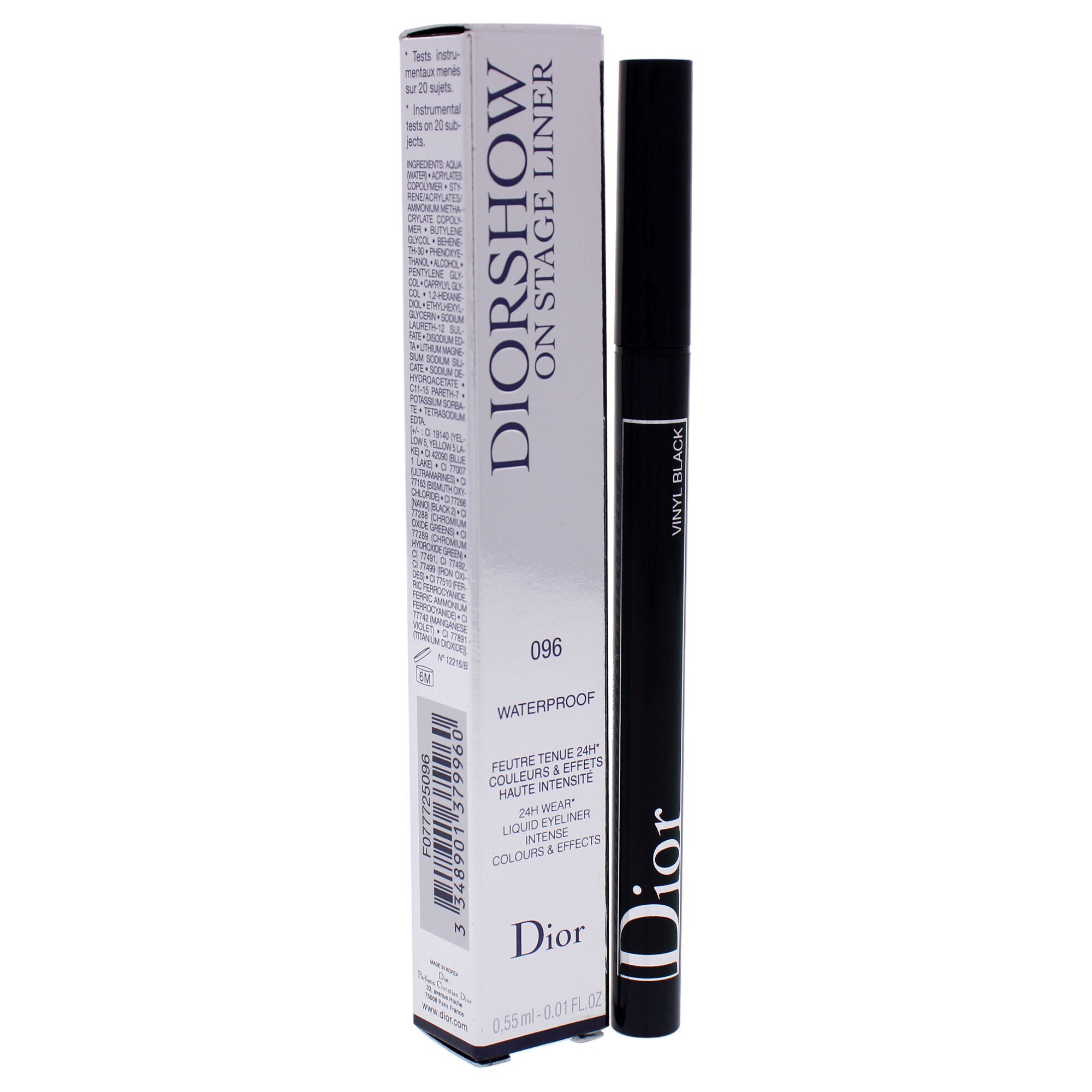 Diorshow On Stage Liquid Eyeliner Waterproof 096 Vinyl Black by Christian Dior for Women 0.01 oz Eyeliner King Size