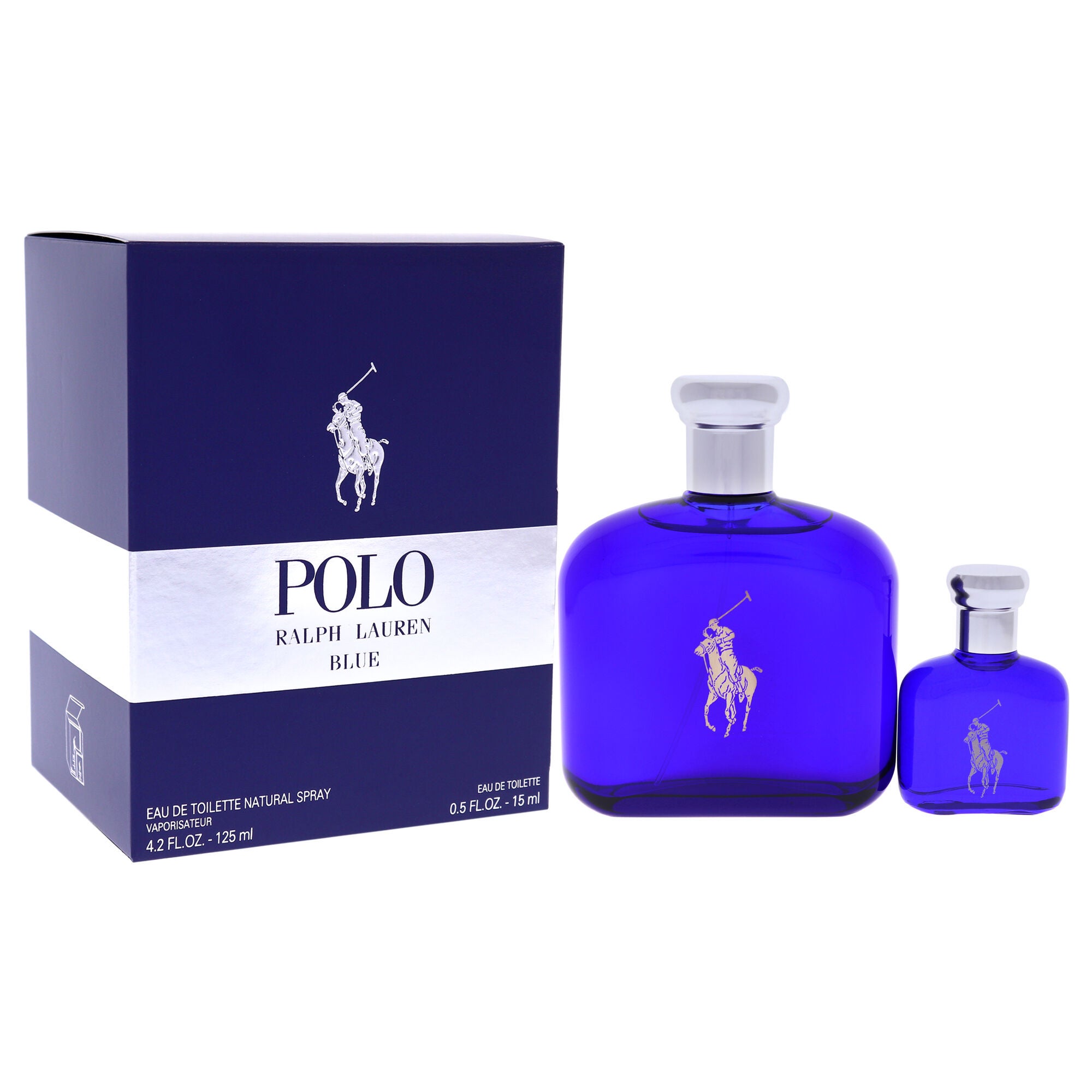 Polo Blue by Ralph Lauren for Men - 2 Pc Gift Set 4.2oz EDT Spray, 0.5oz EDT Splash, See Description, alternate image number 1