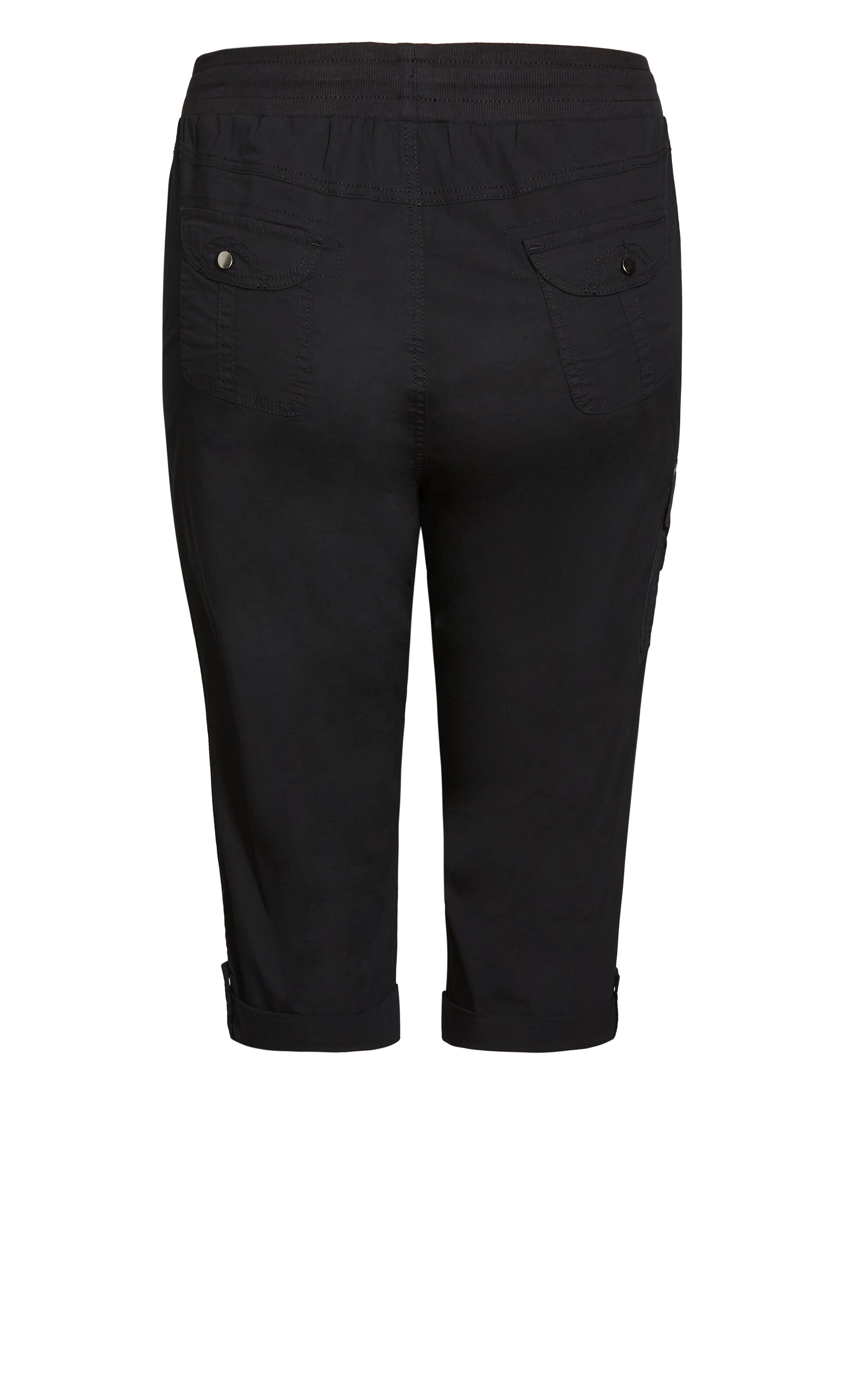 Cotton Roll Up Capri - black, , alternate image number 3